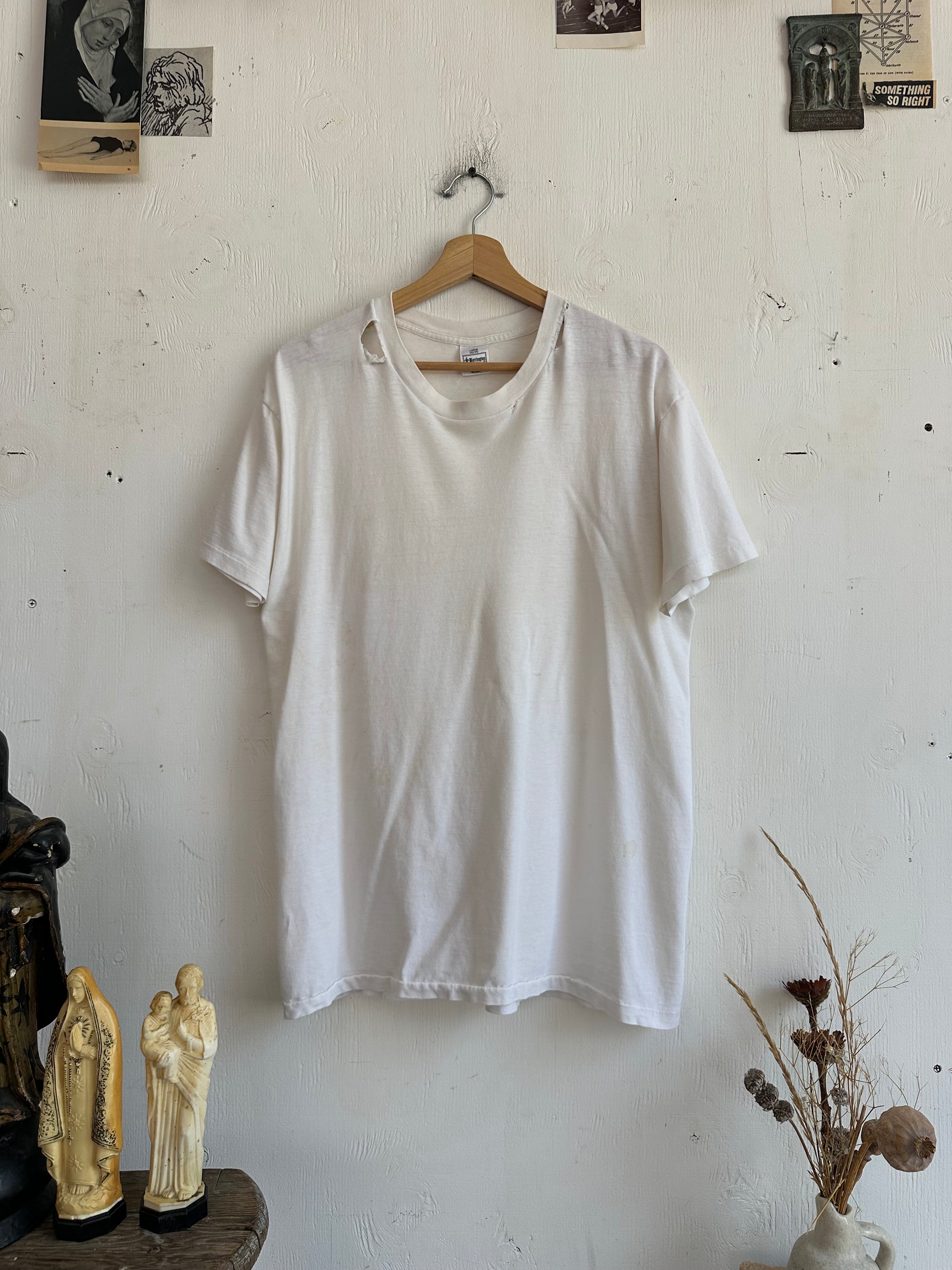 1990s Well Worn White Blank