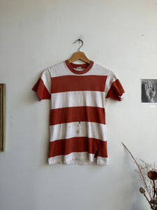 1960s Well-Worn Orange Striped Tee (S)