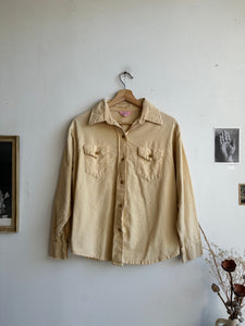 1970s Thrashed Cream Work Shirt (S/M)