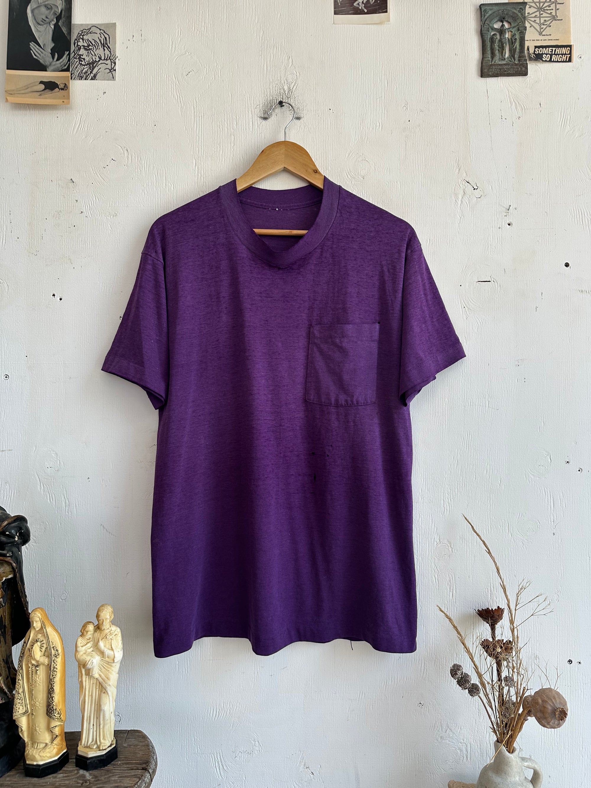1980s Paper Thin Purple Pocket Blank