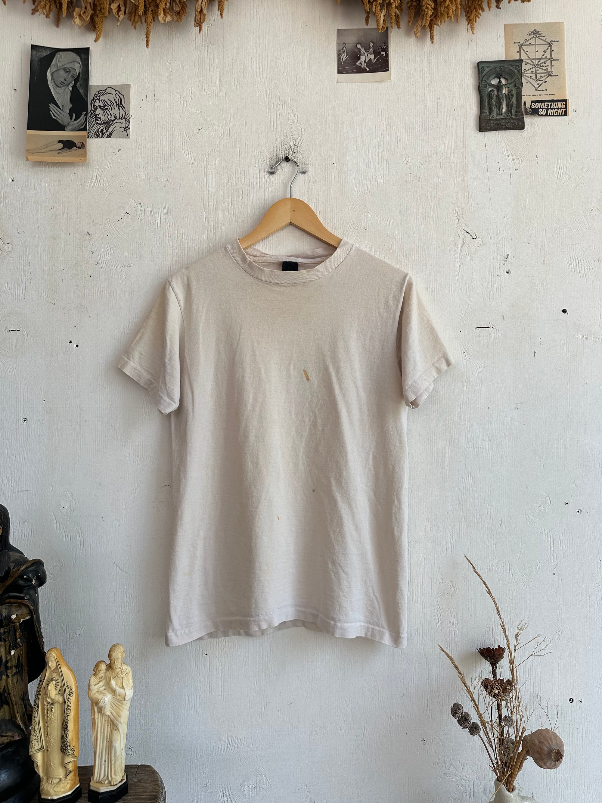 1980s Well Worn White Blank