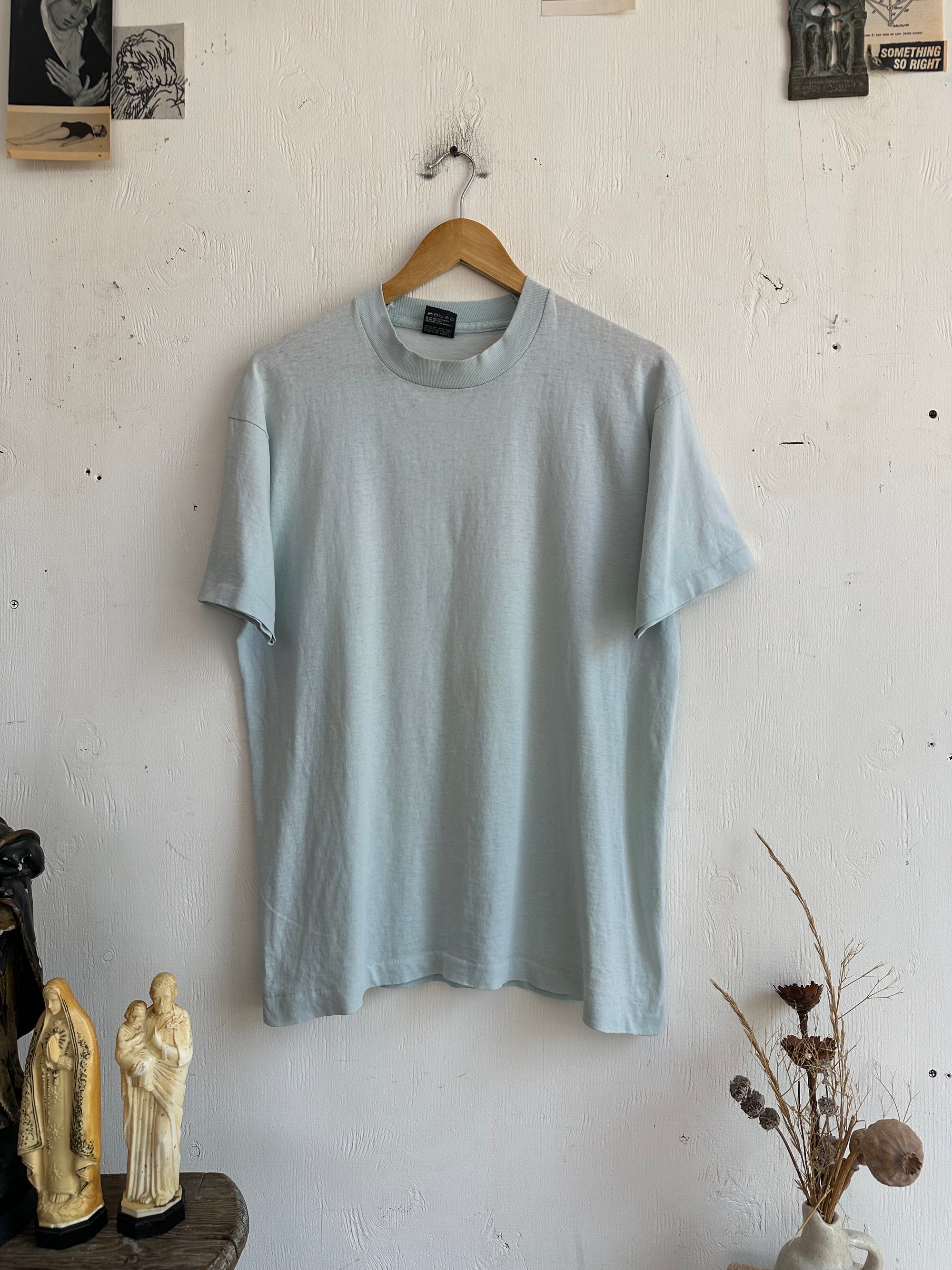1980s Well Worn Light Blue Blank