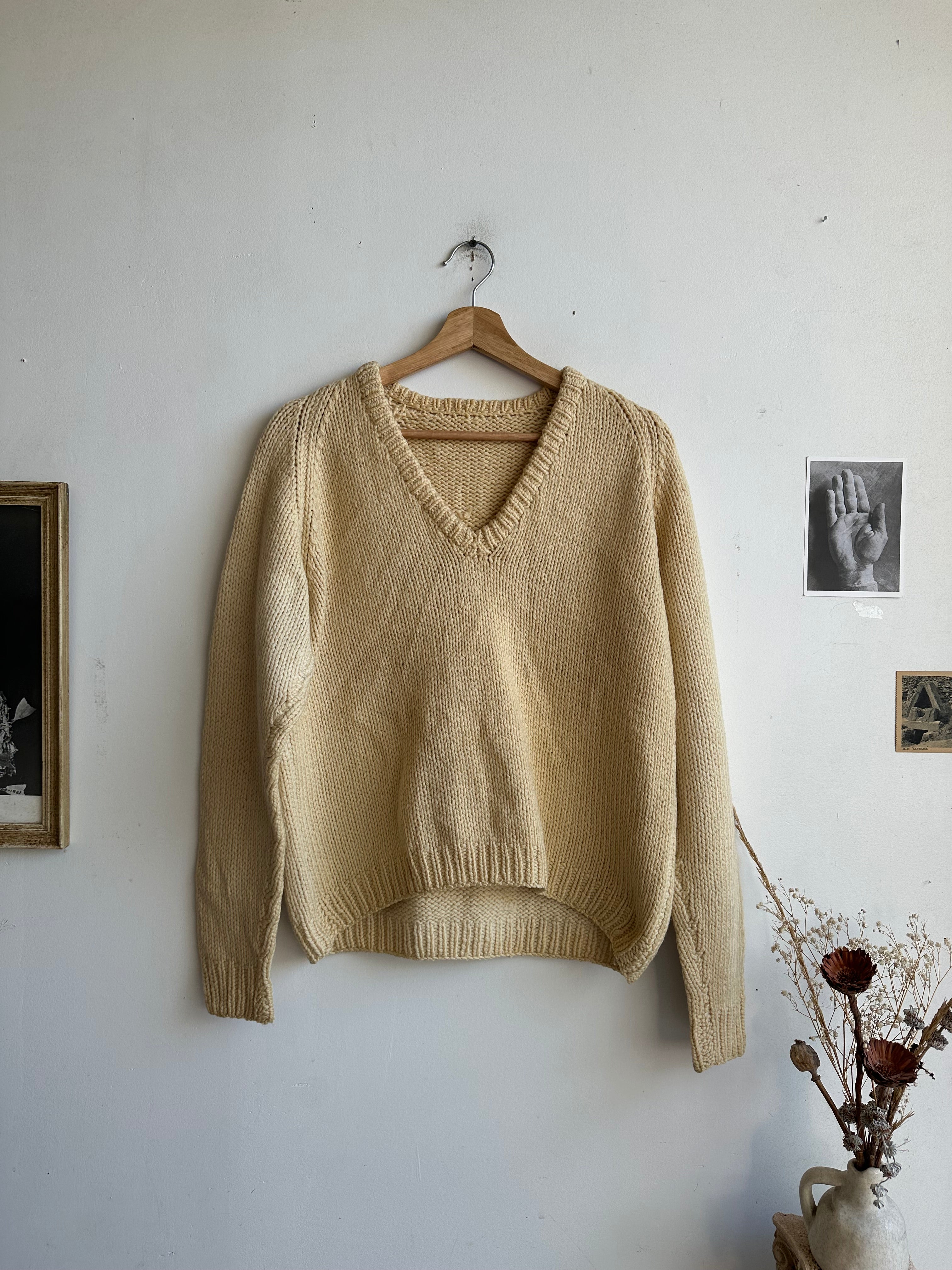 1960s Boxy V-Neck Knit (Boxy M/L)