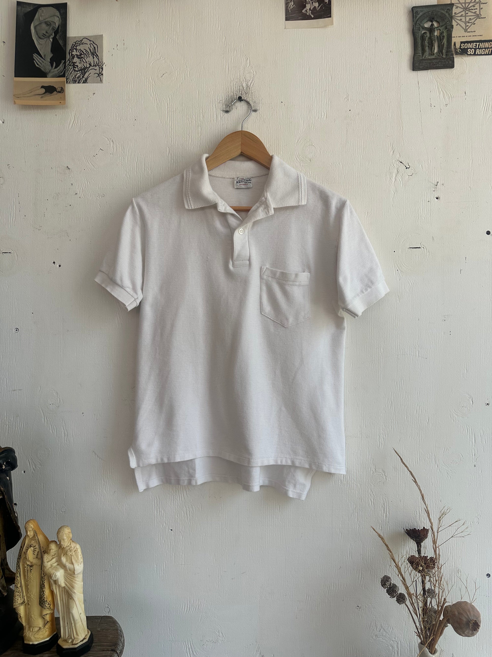 1960s White Pocket Polo