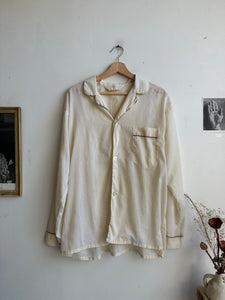 1960s Cream-Colored Pajama Top (XL)