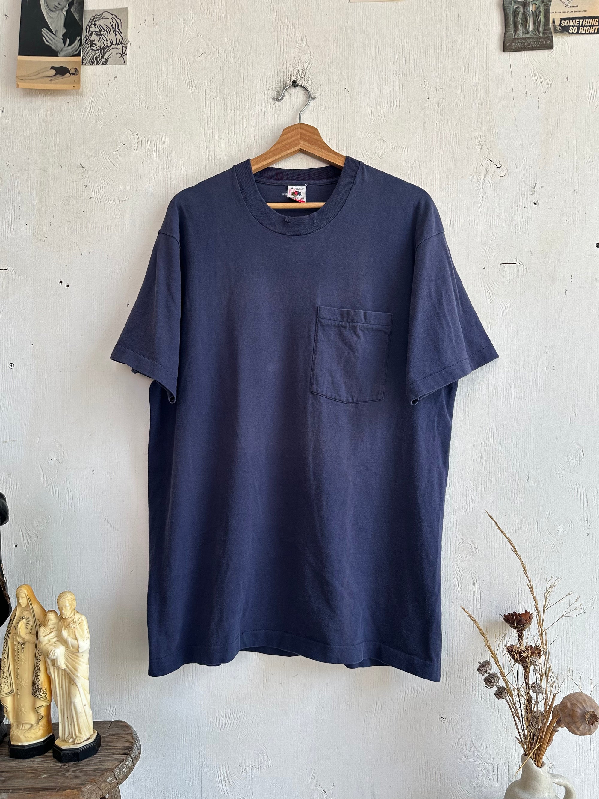 1990s Well Worn Blue Pocket Tee