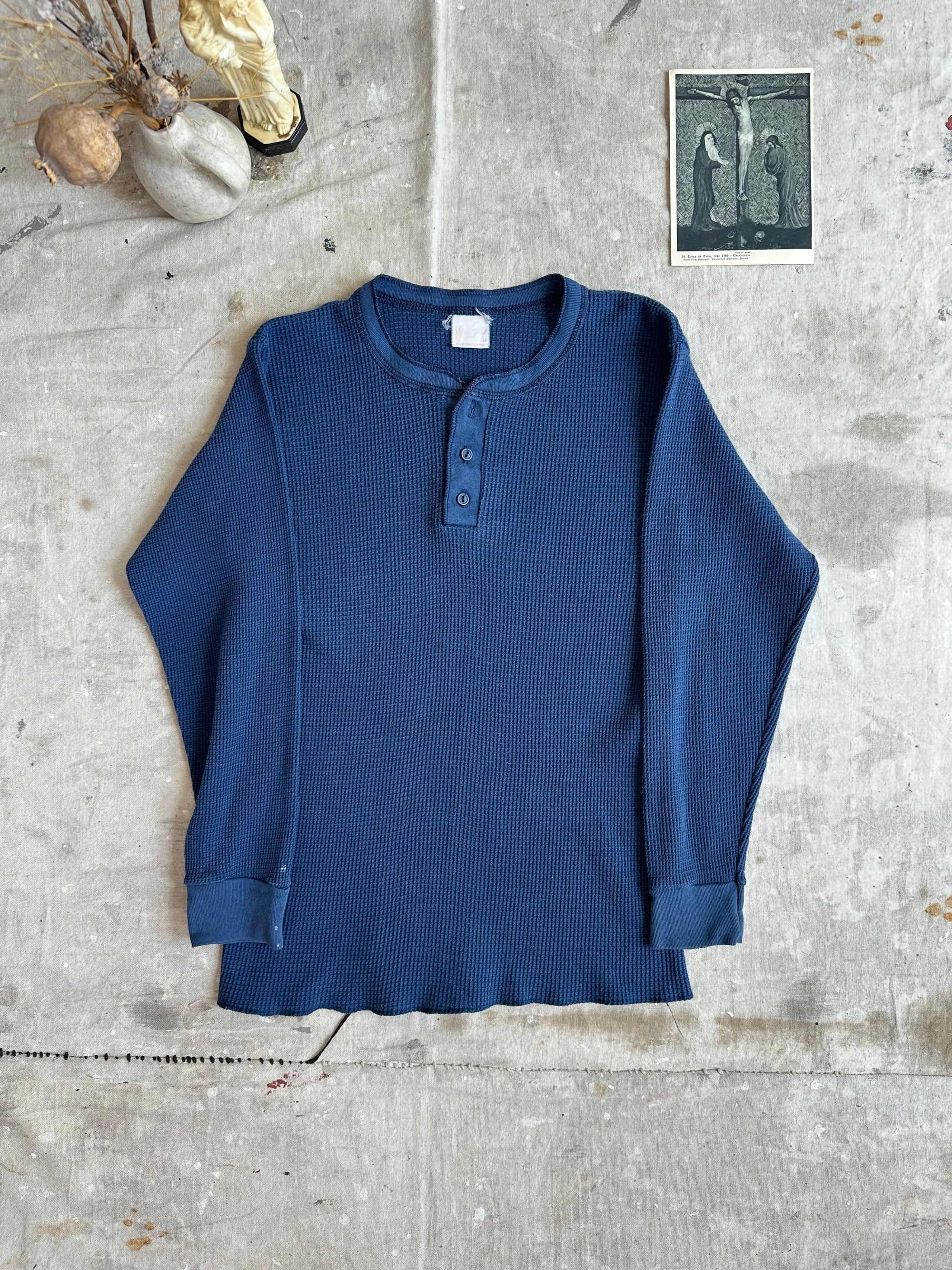 1980s Faded Blue Henley