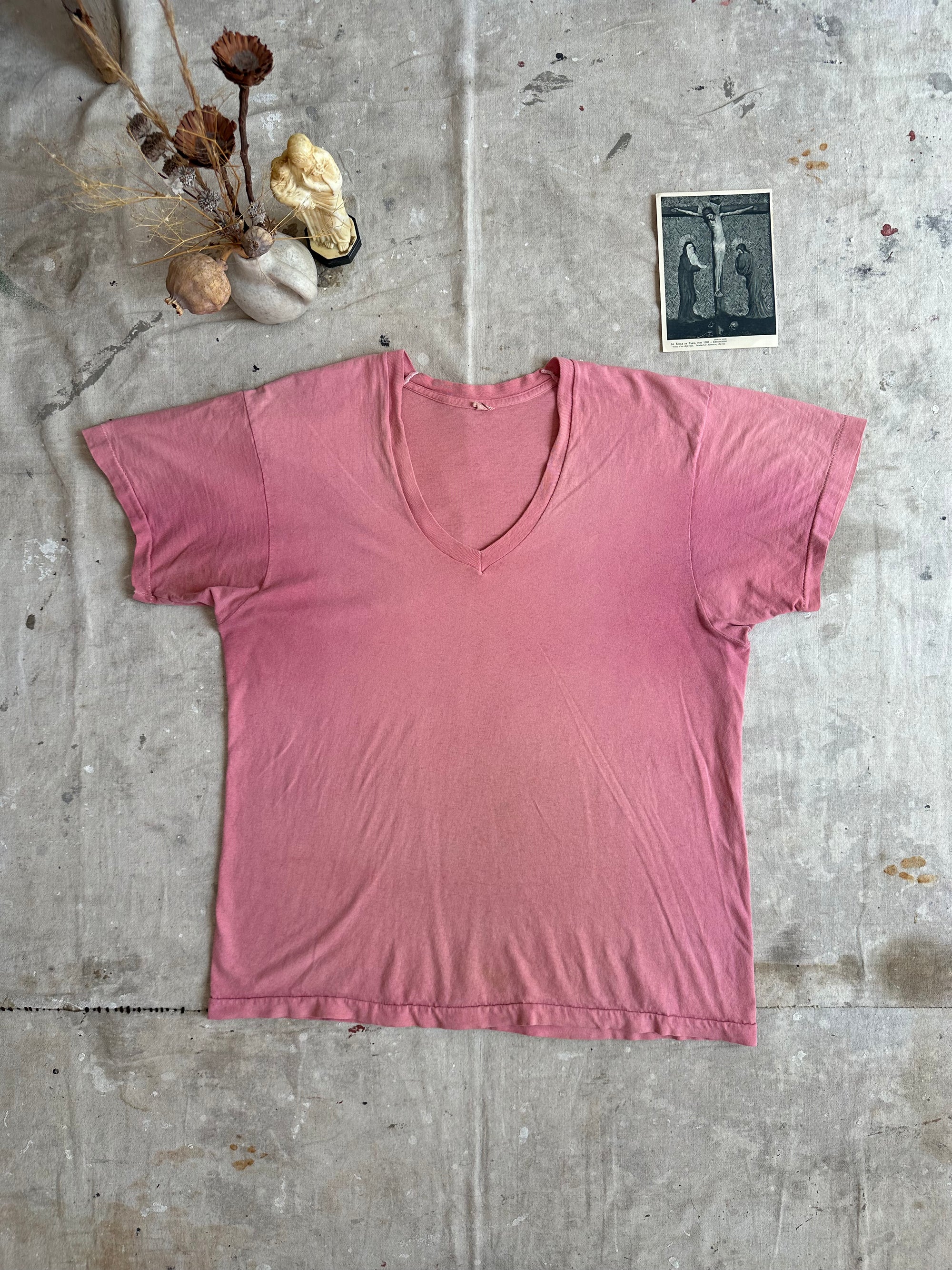 1980s Sunfaded V-Neck