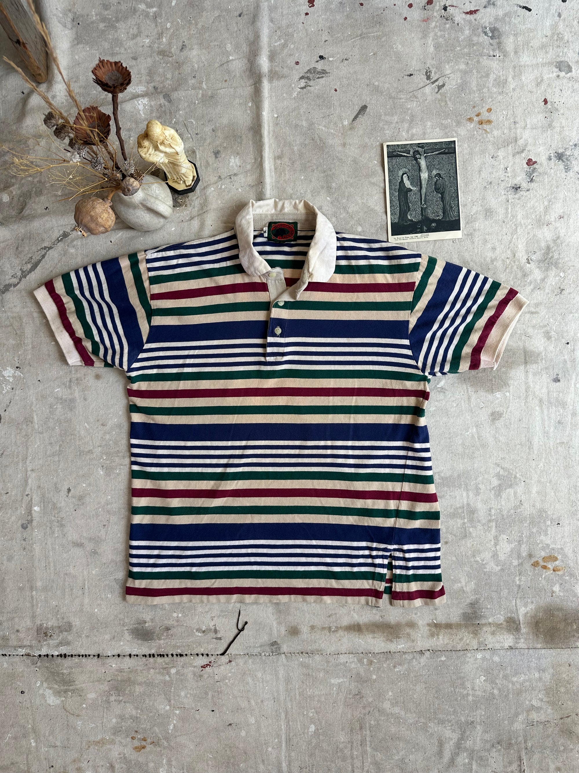 1980s Striped Polo