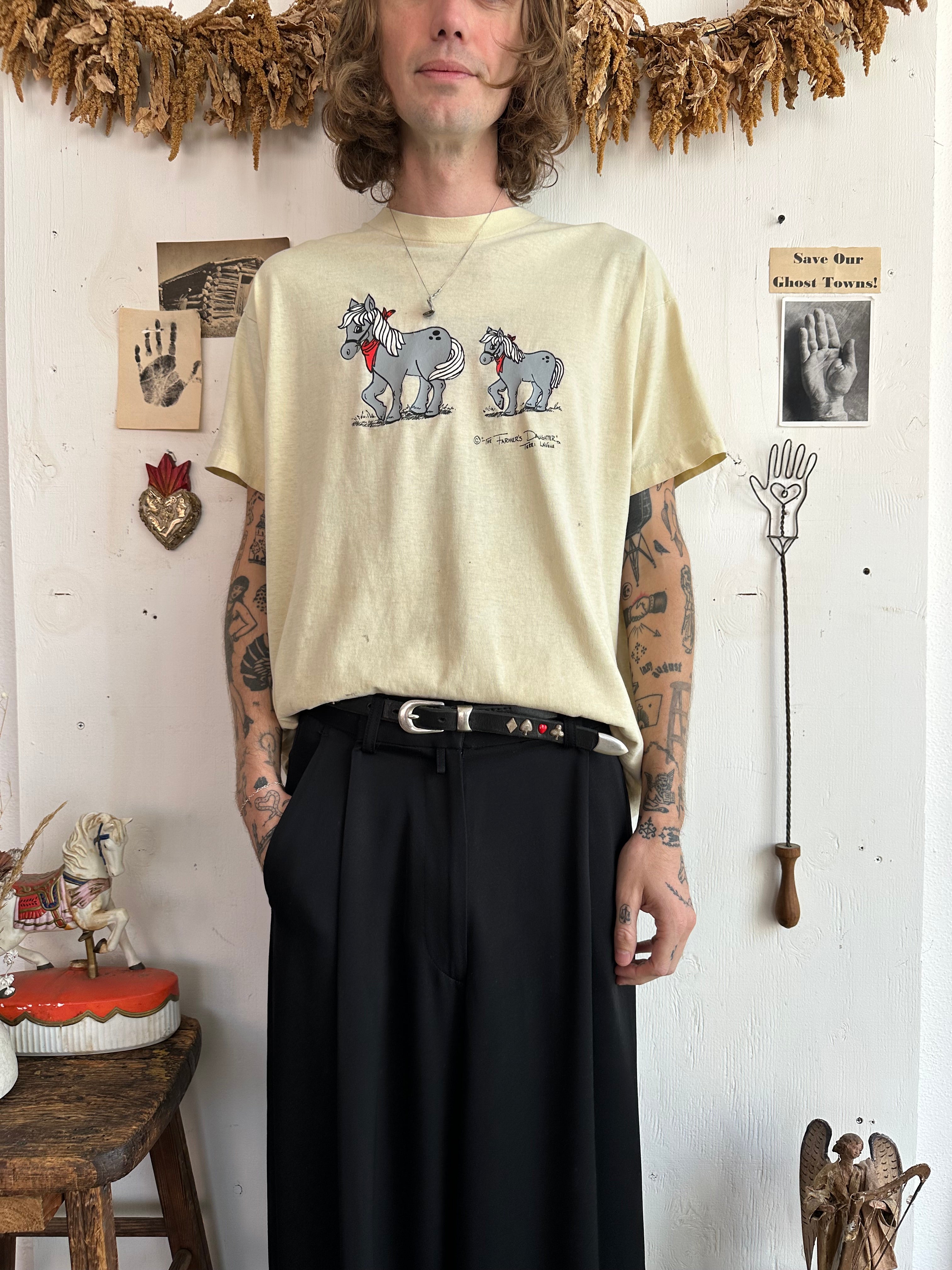 1980s Farmers Daughter Horse T-Shirt (XL)