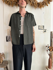 1970s Charcoal S/S Button Up (Boxy M)