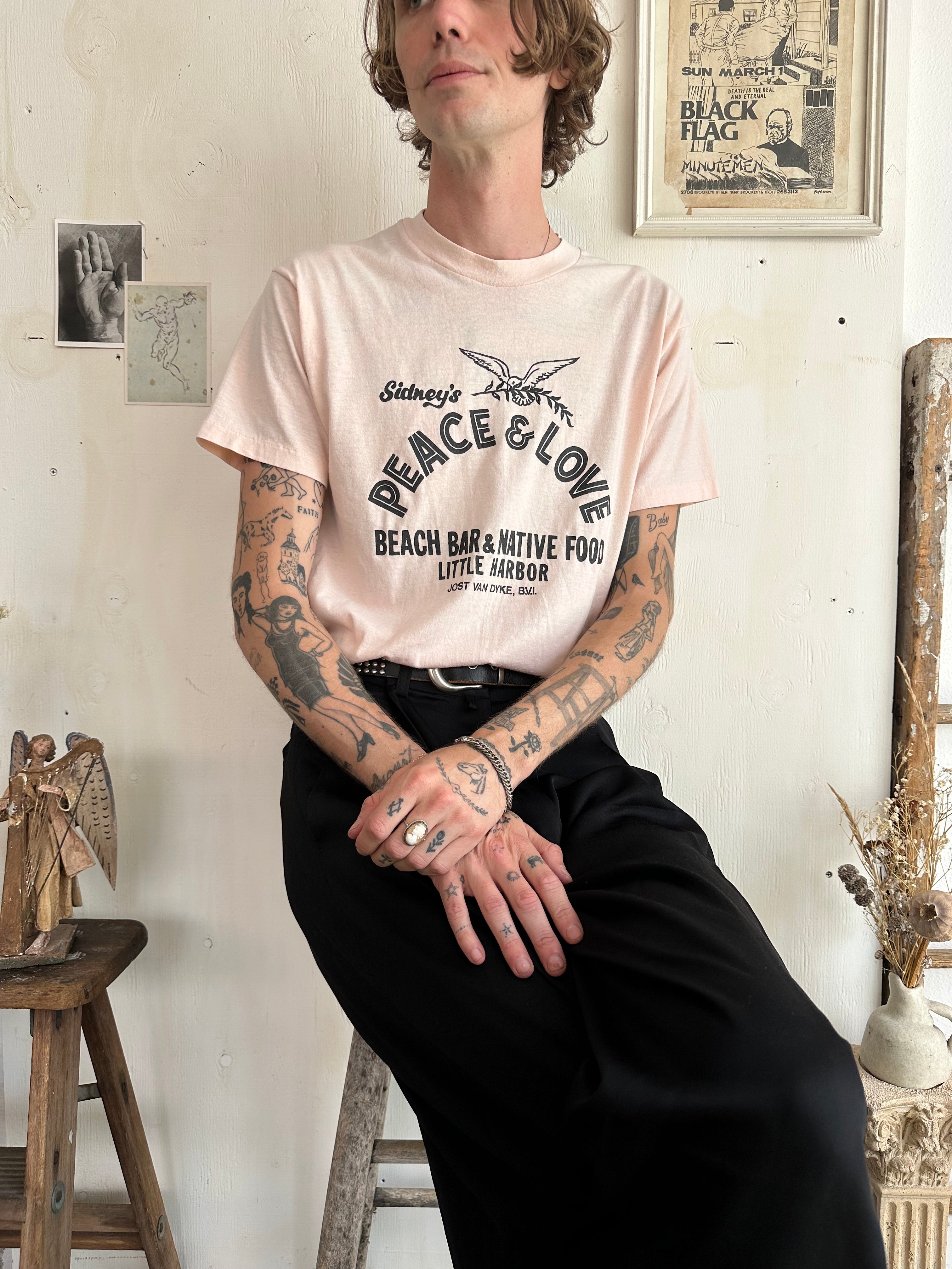 1980s Peace and Love T-Shirt (L/XL)