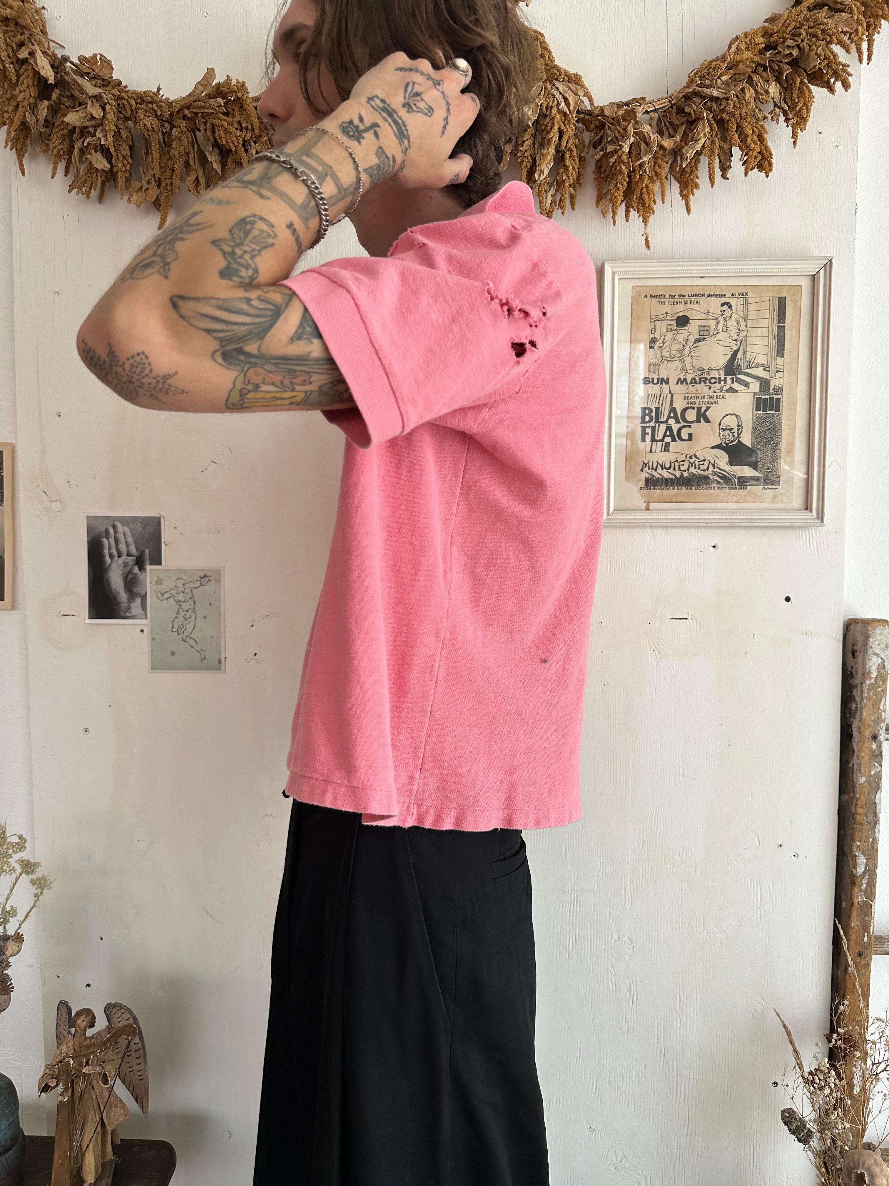 1990s Faded Pink Polo (Boxy M/L)