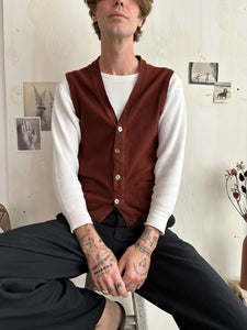 1960s Rust Colored Cardigan Vest (M)