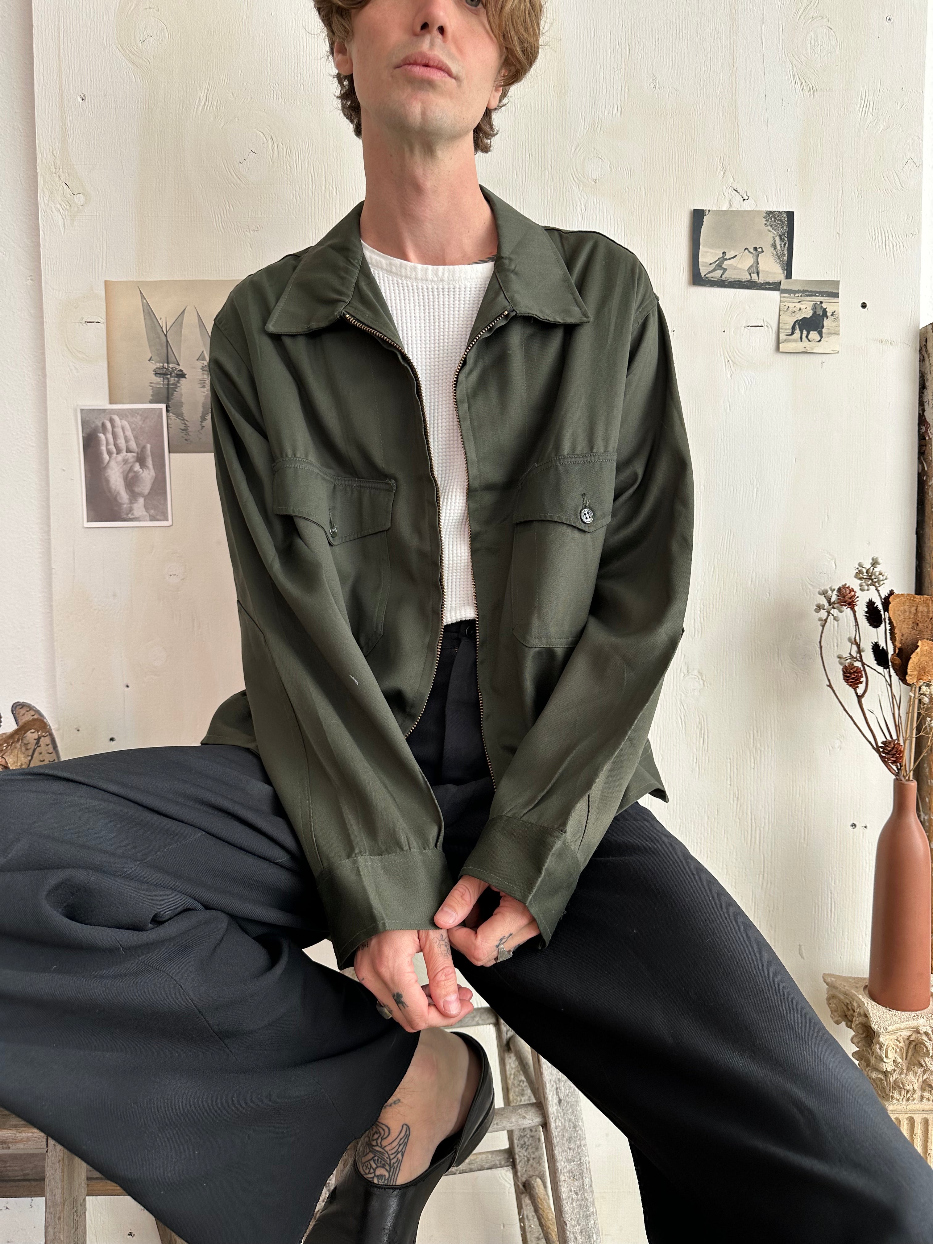 1960s Oversized Green Work Jacket (Boxy XL)