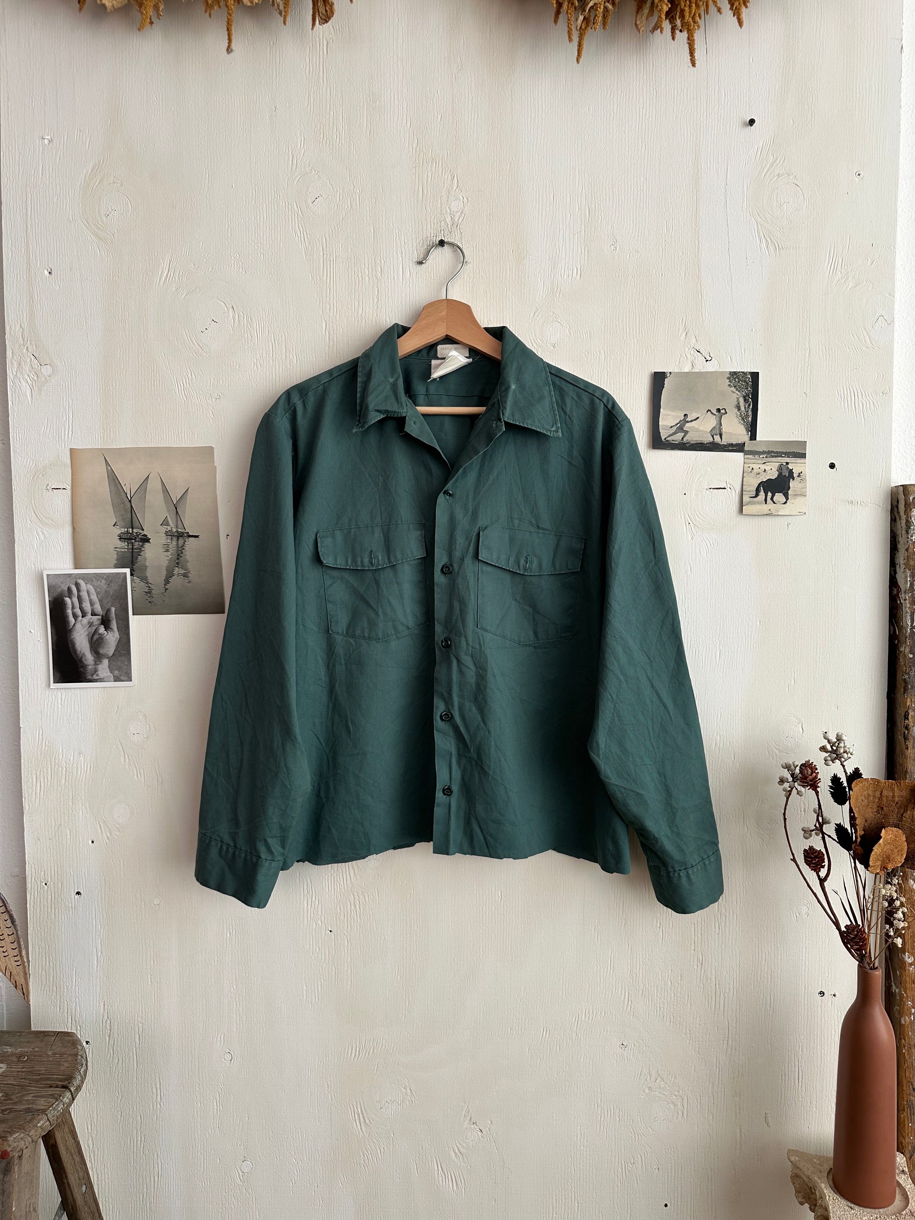 1980s Cropped Dickies Work Shirt (Cropped L/XL)