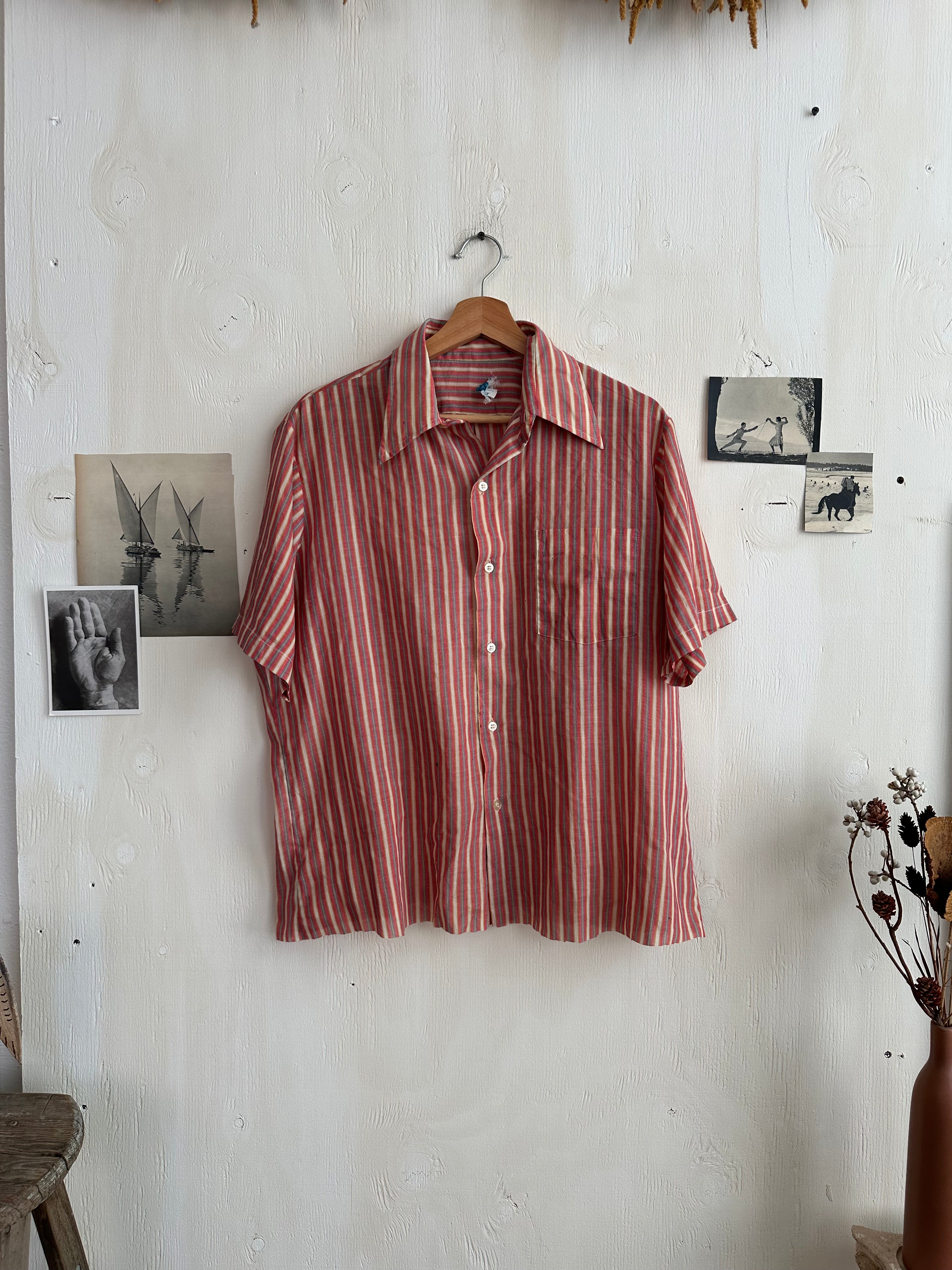 1970s Well-Worn Cropped Striped Tee (Boxy XL)