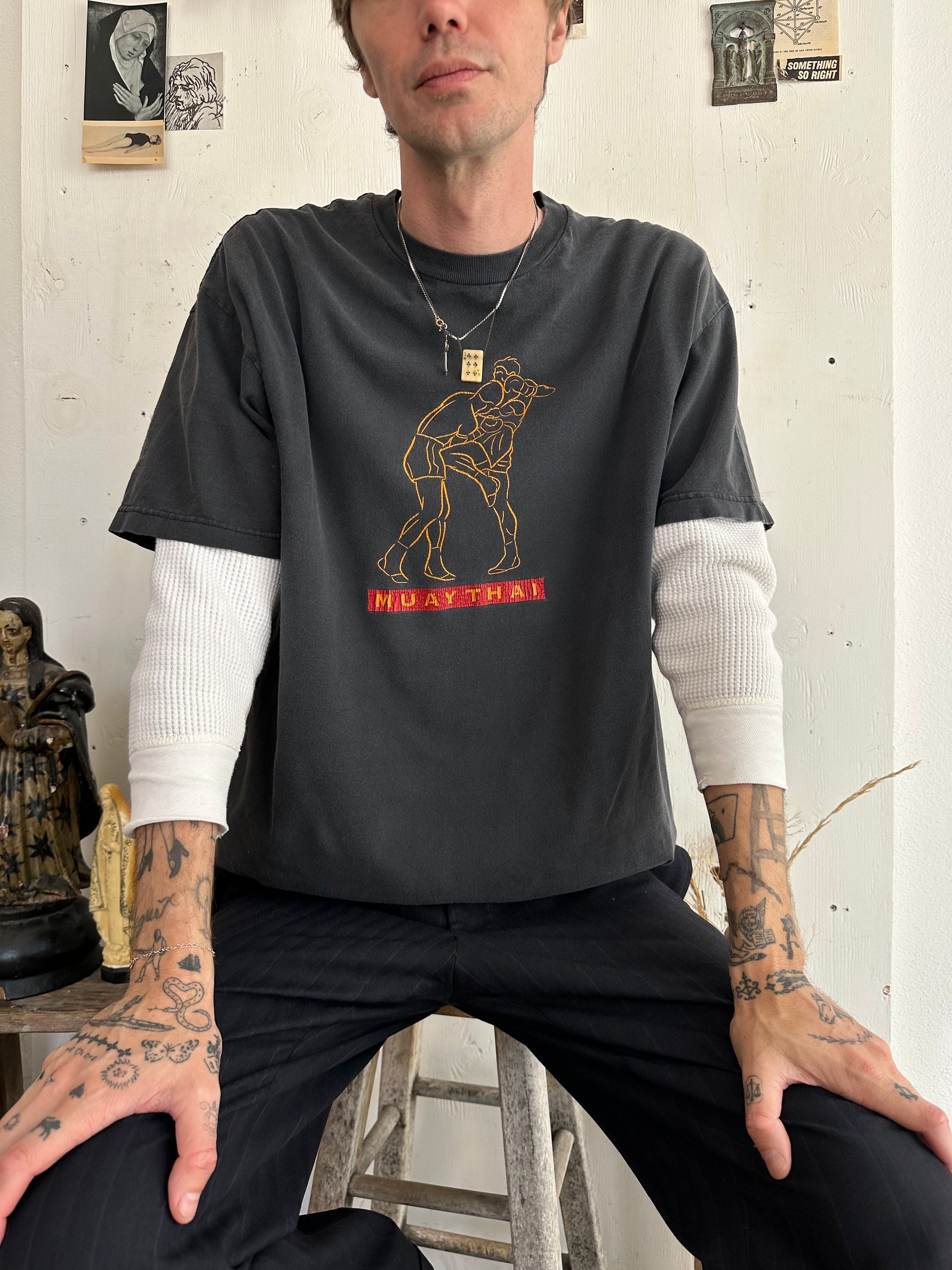 1990s Sunfaded Muay Thai Tee