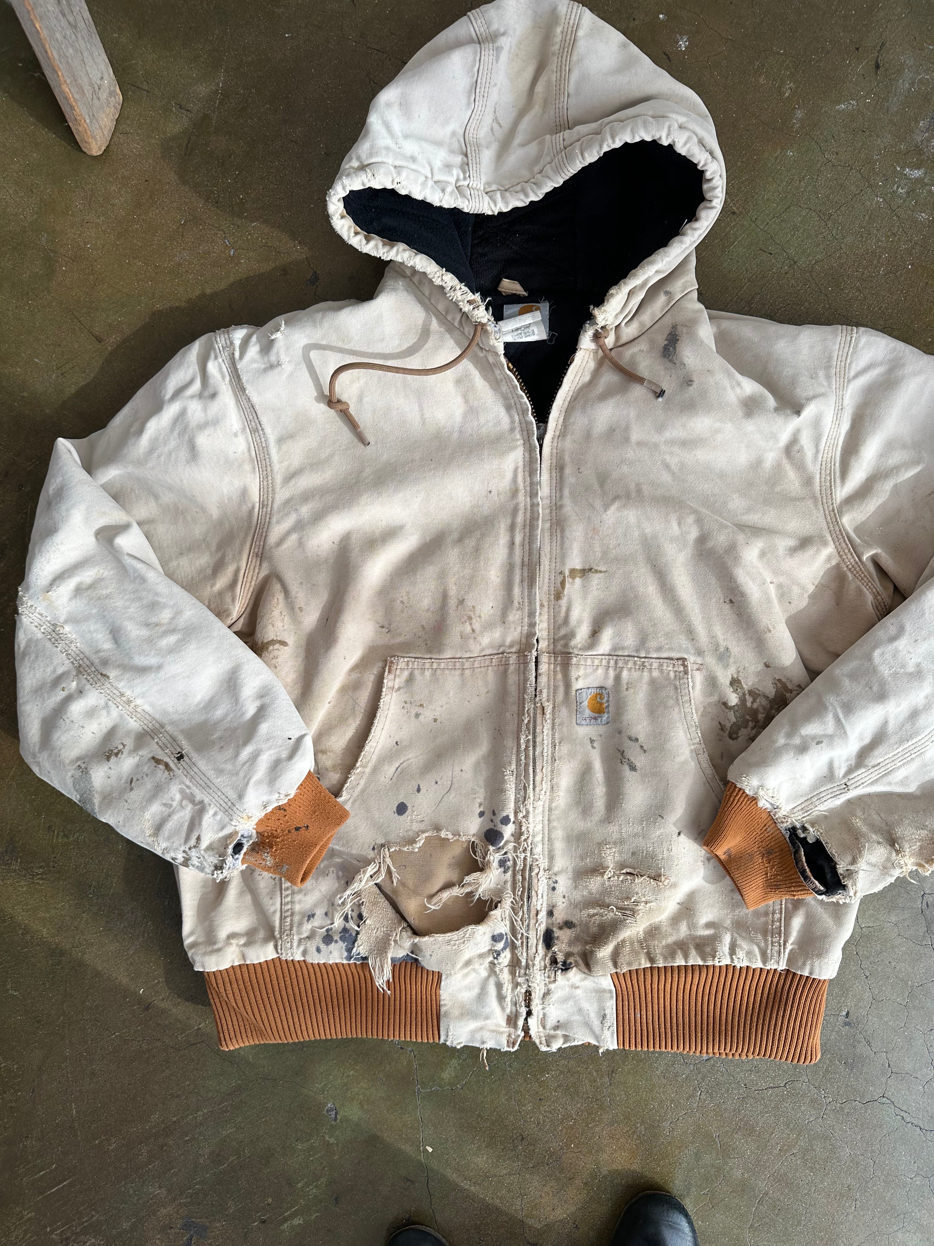 1990s Made In The USA Thrashed and Sunfaded Carhartt Work Jacket