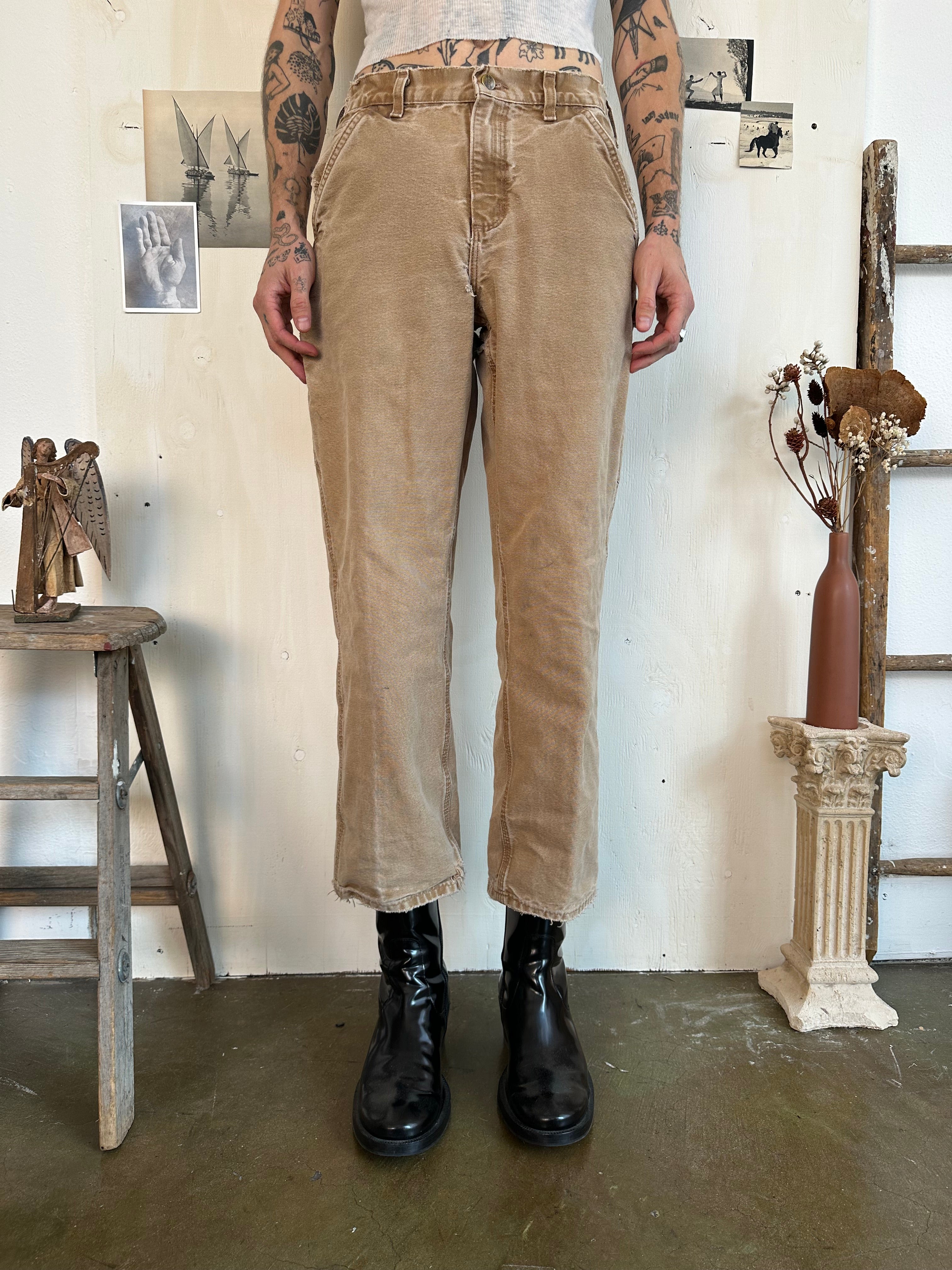 1980s Well-Worn Sunfaded Carhartt Carpenter Pants (29/29)