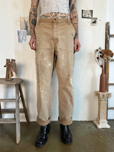 1990s/2000s Thrashed Paint Stained Carhartt Carpenter Pants (35/32)