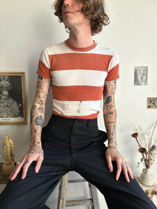 1960s Well-Worn Orange Striped Tee (S)