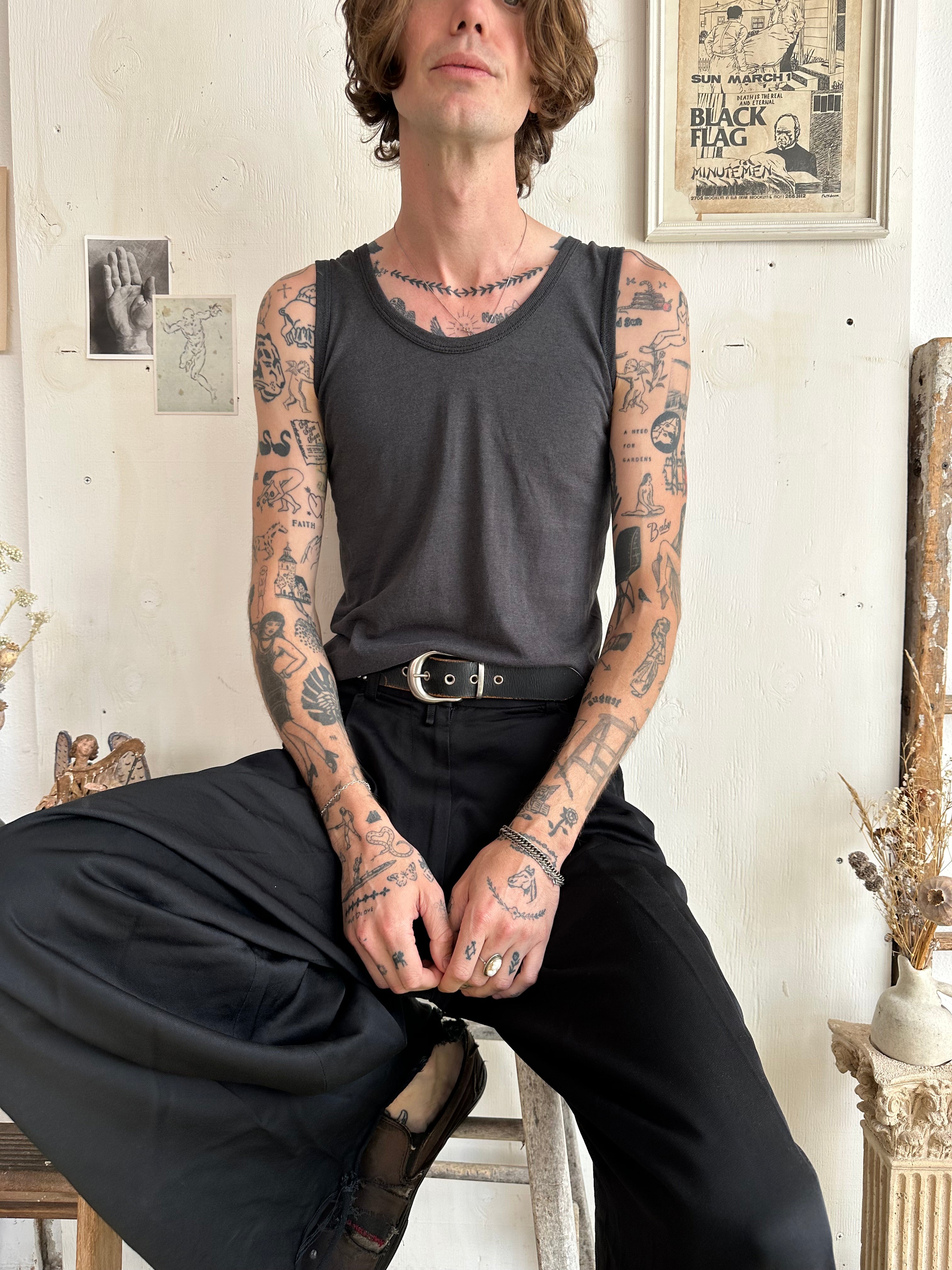 1990s Paper Thin Black Tank Top (S/M)