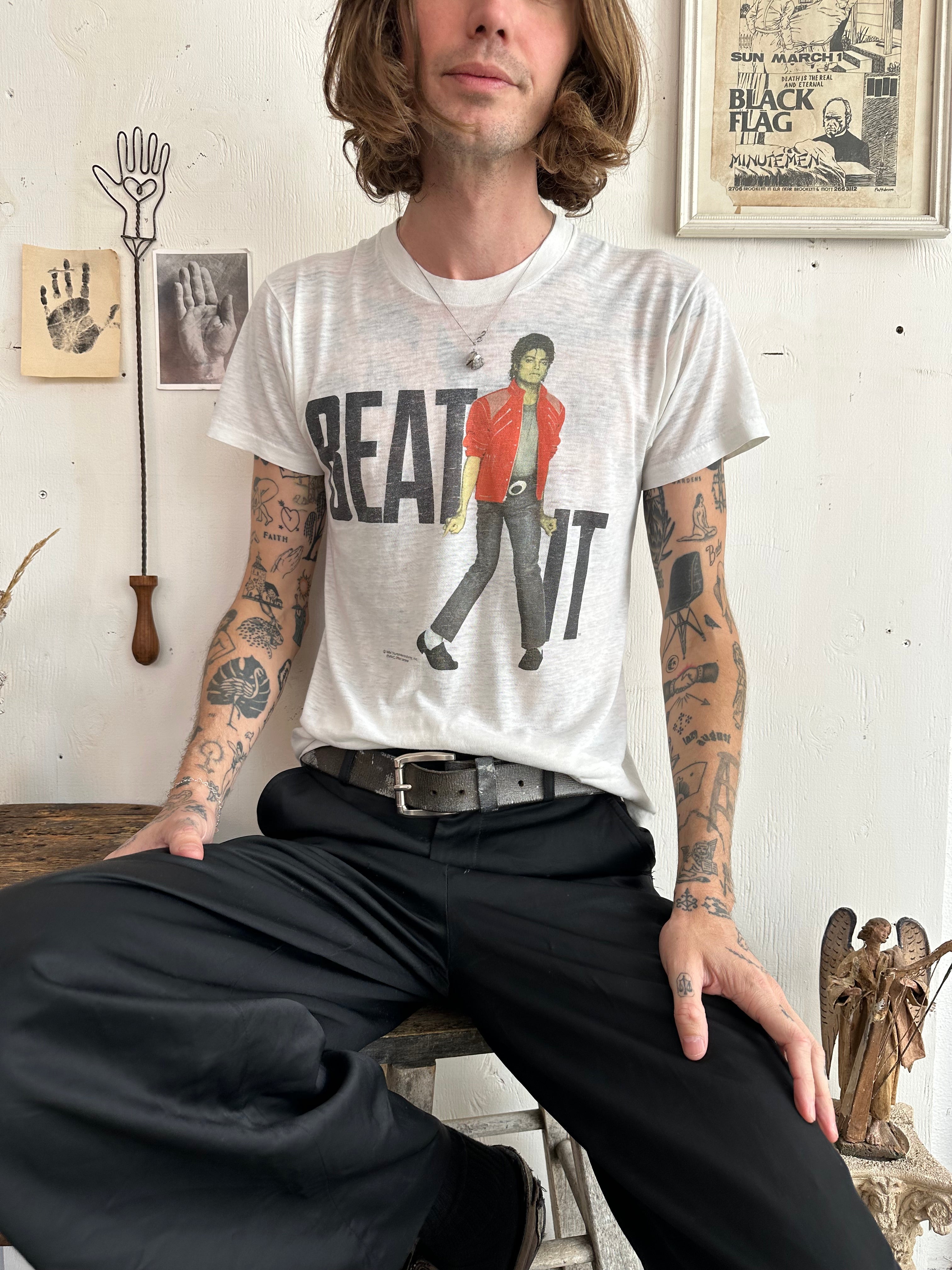 1984 Paper Thin Michael Jackson Beat It Tee (M)
