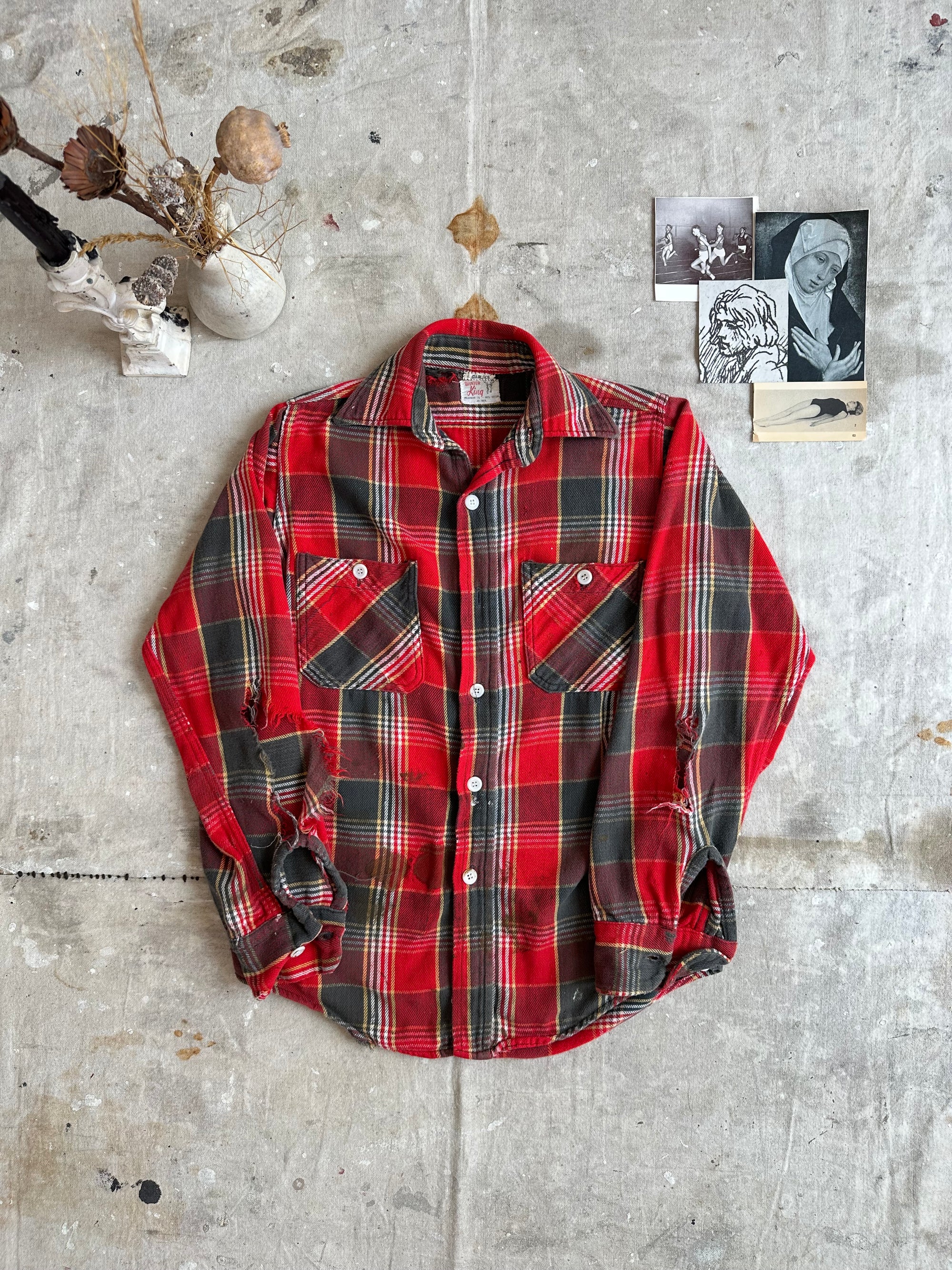 1950s Thrashed Winter King Cotton Flannel