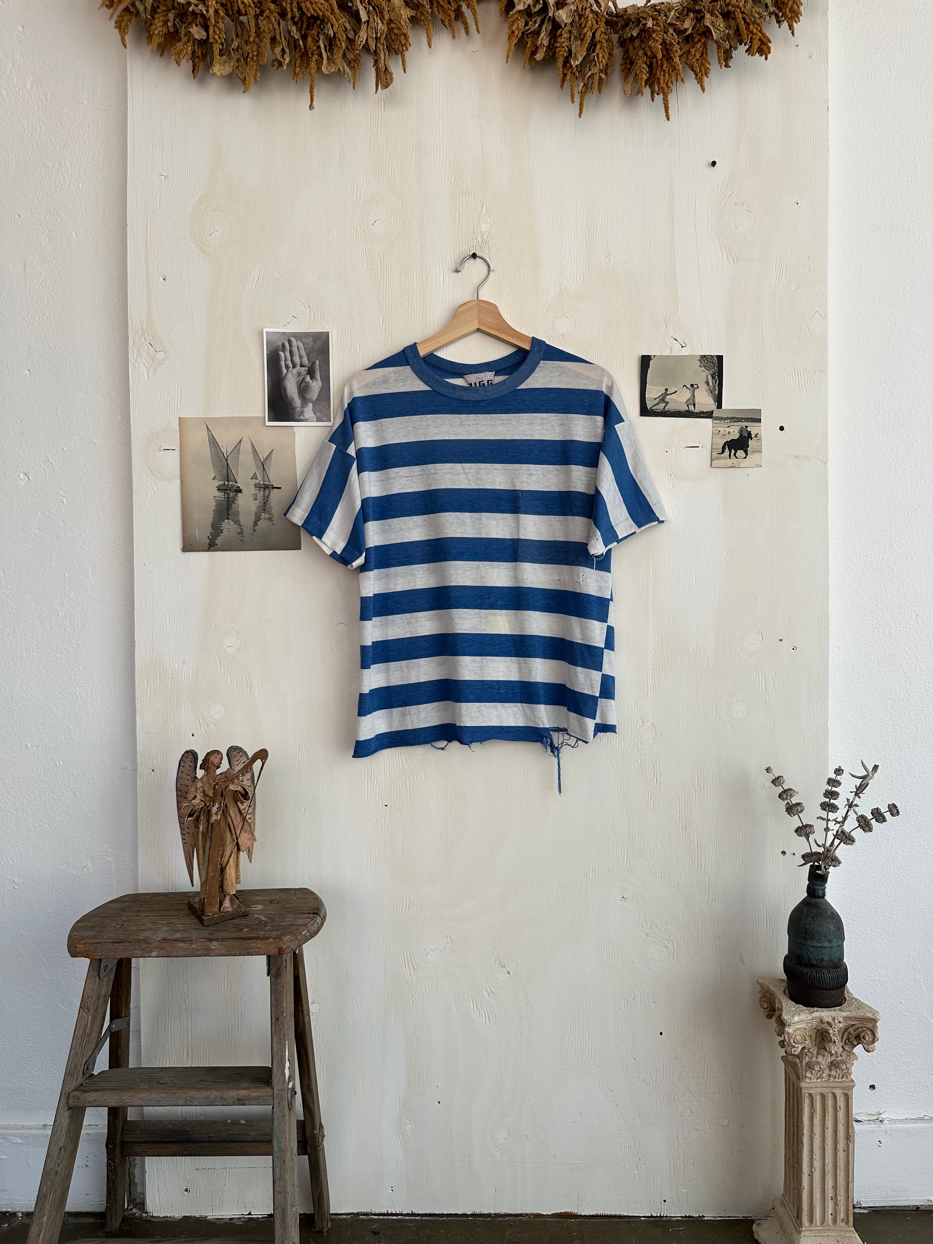 1980s Paper Thin Thrashed Striped Tee (Boxy M/L)