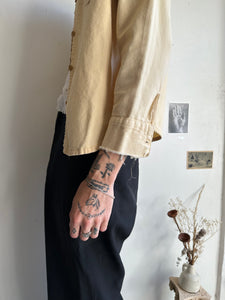 1970s Thrashed Cream Work Shirt (S/M)