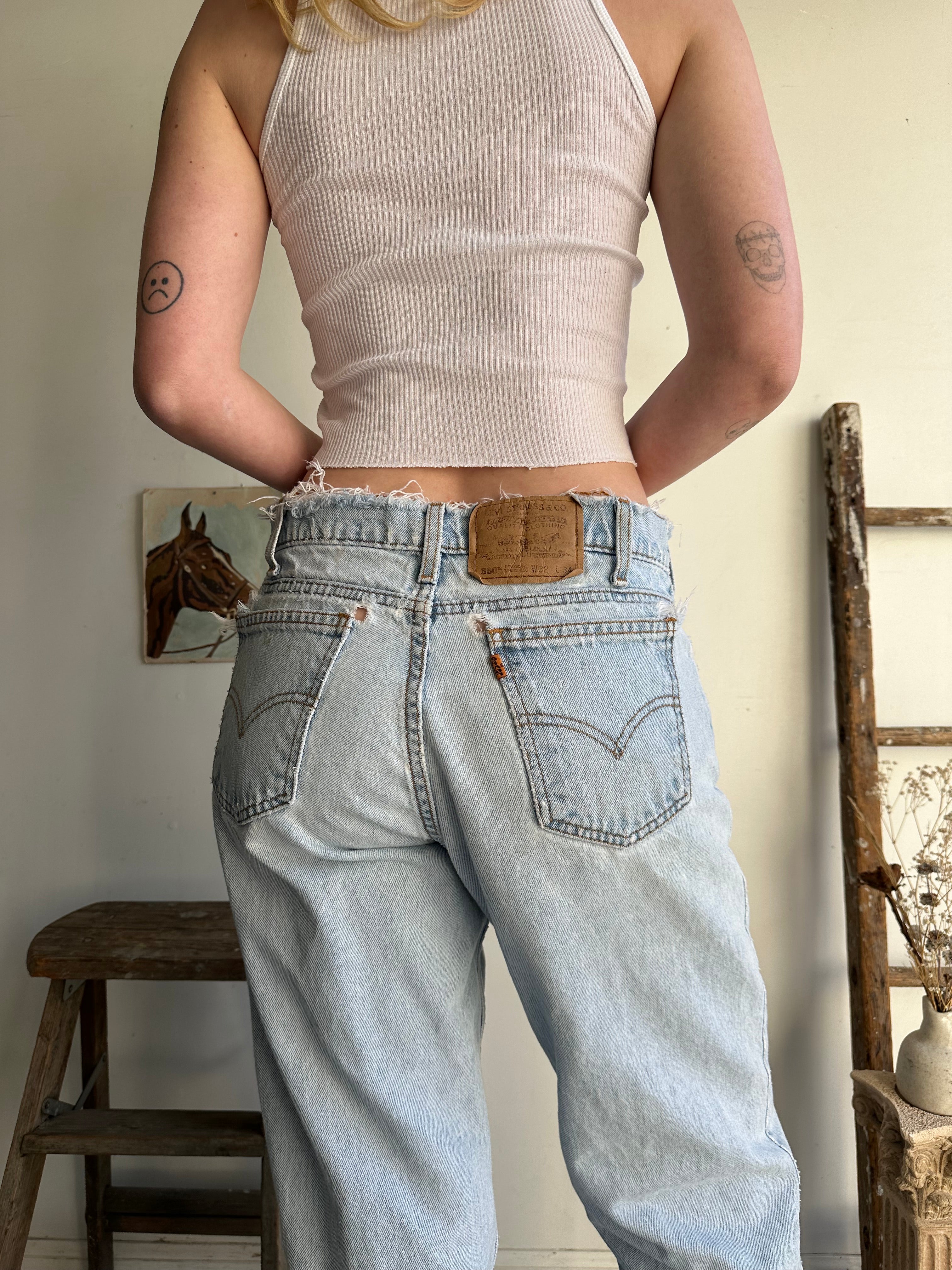 1990s Well-Worn Levi’s 550 Jeans (31 x 32)