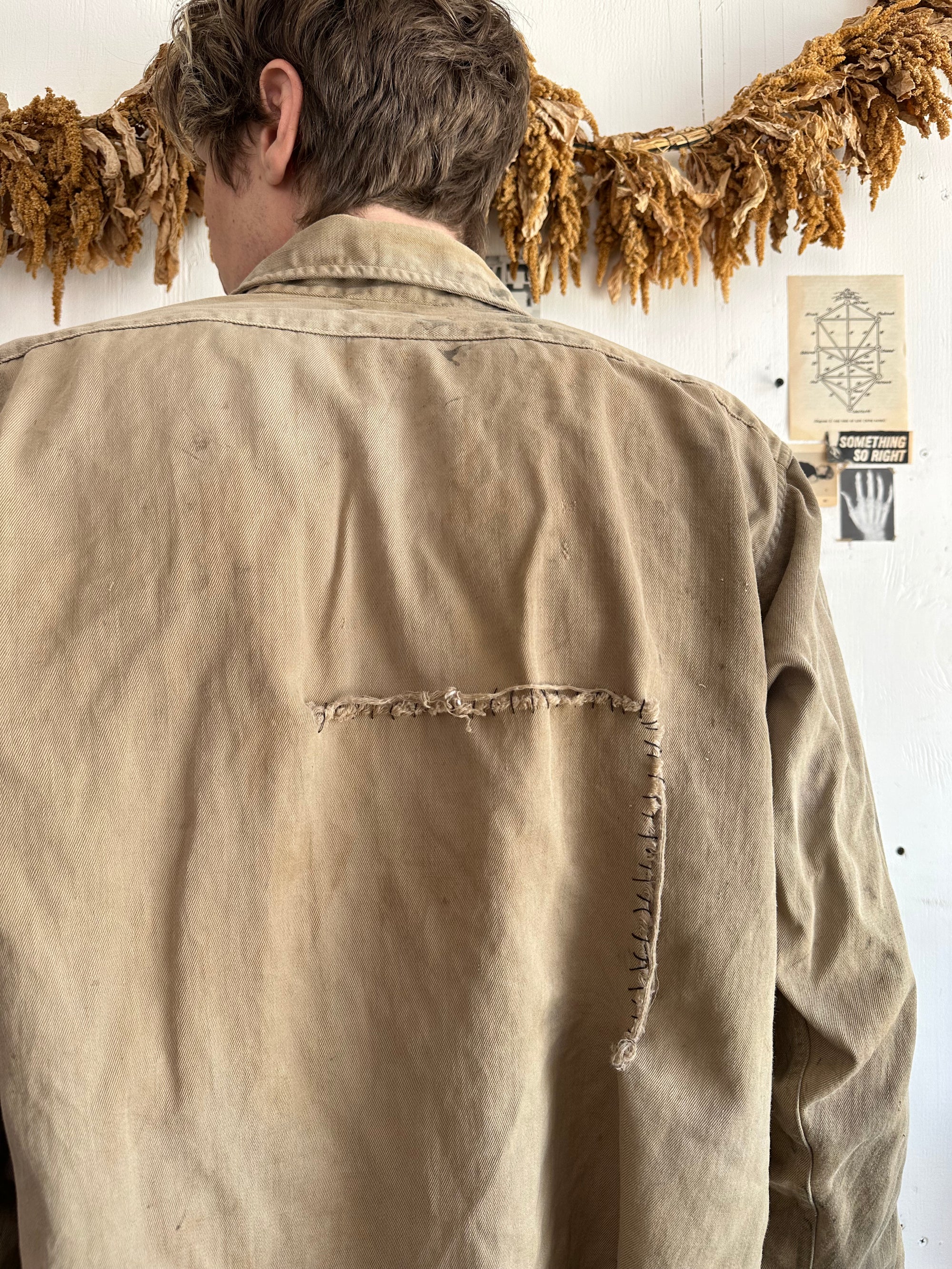 1950s Thrashed Work Shirt W/ Repairs