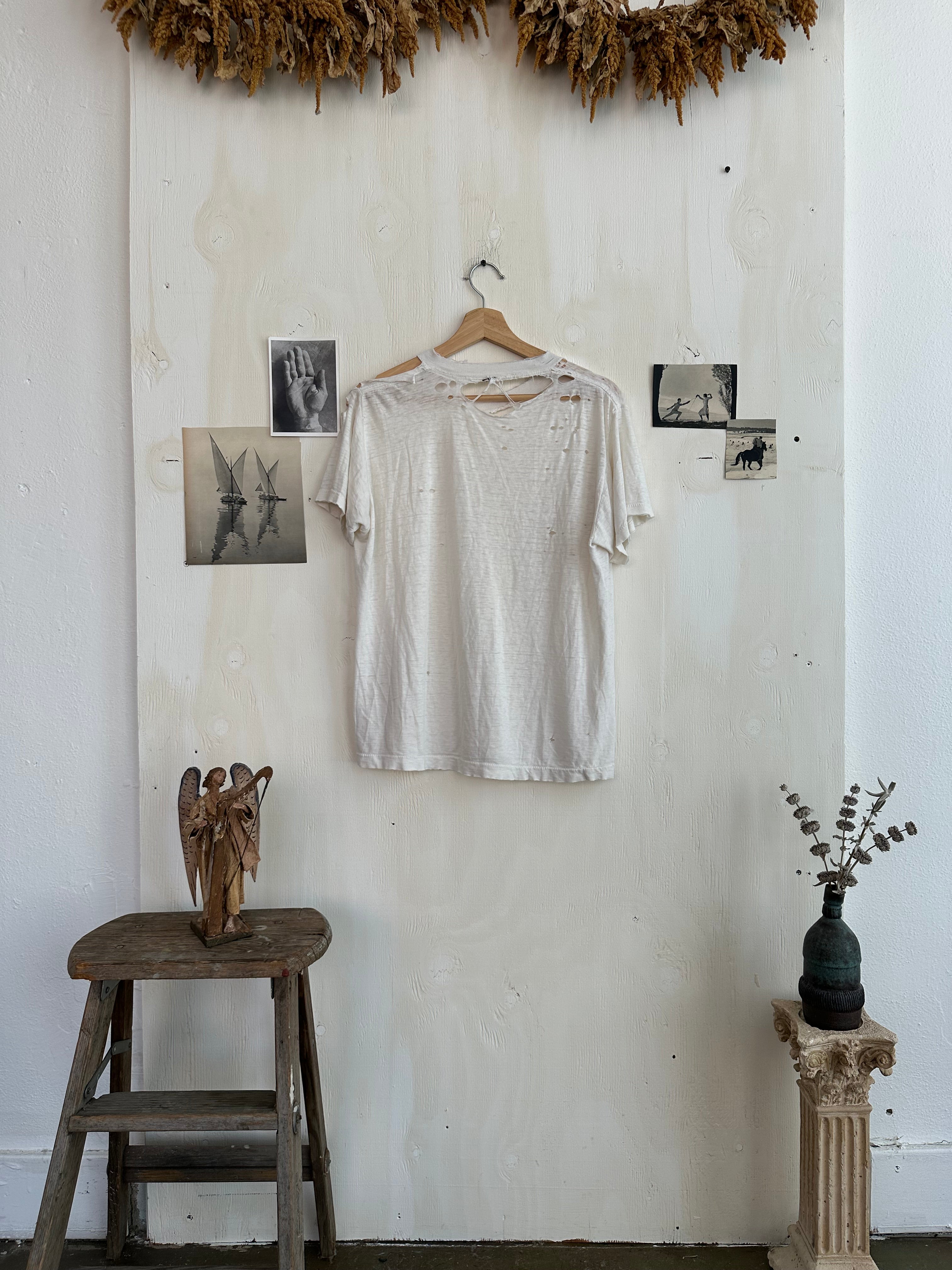 1970s Thrashed White Tee (Boxy M)