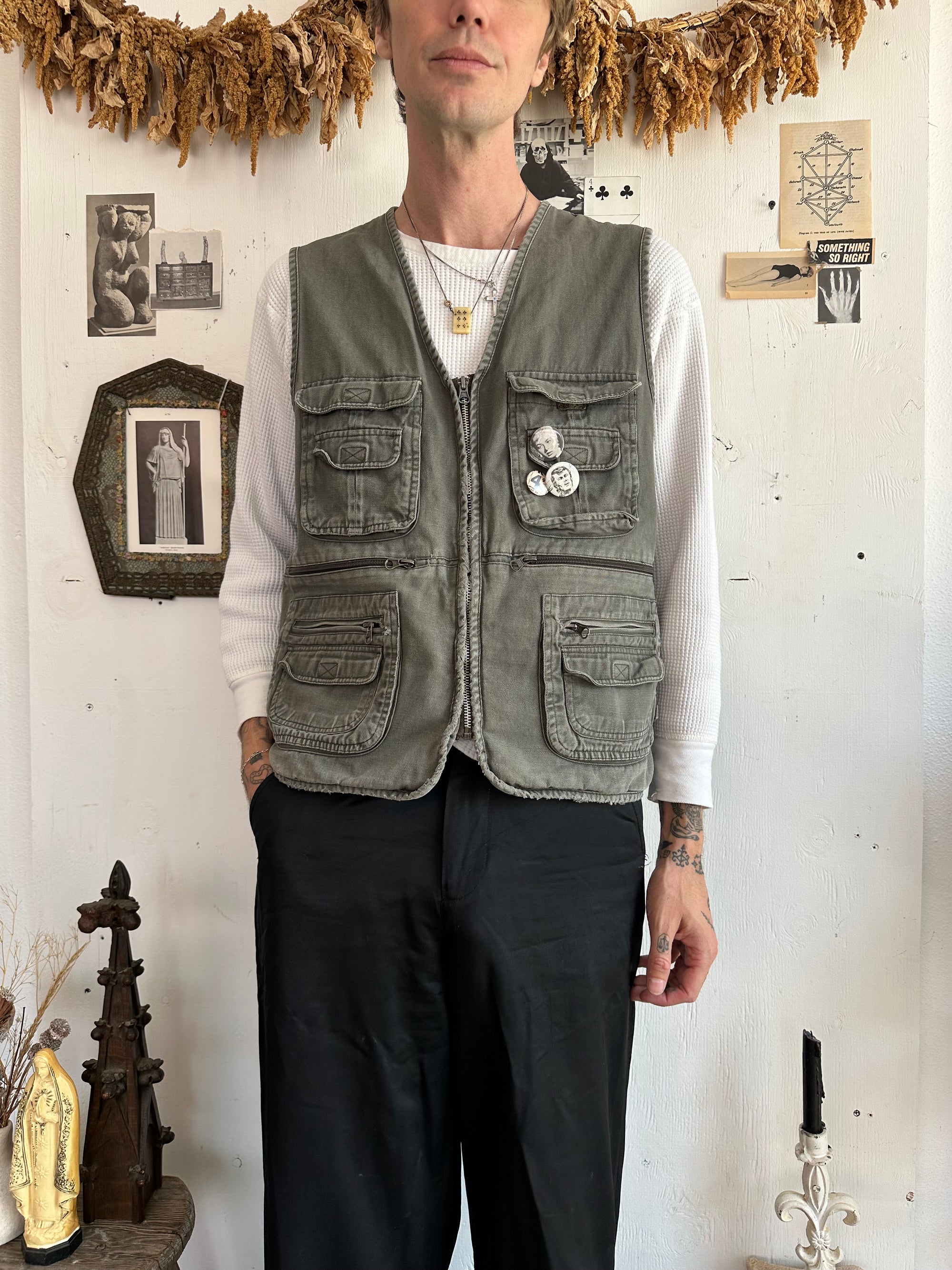 1990s Well Worn Vest W/ Pins