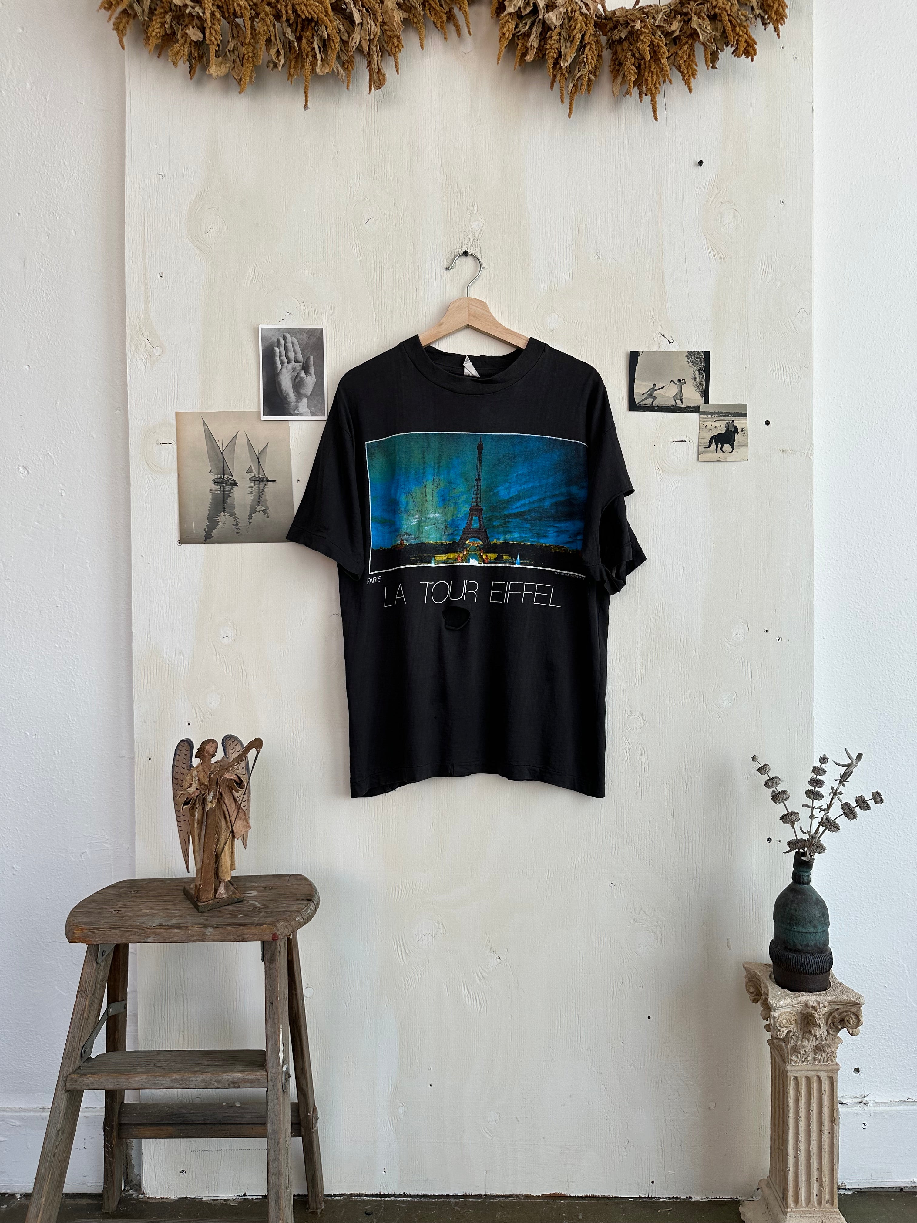 1980s Thrashed Eiffel Tower Tee (L)