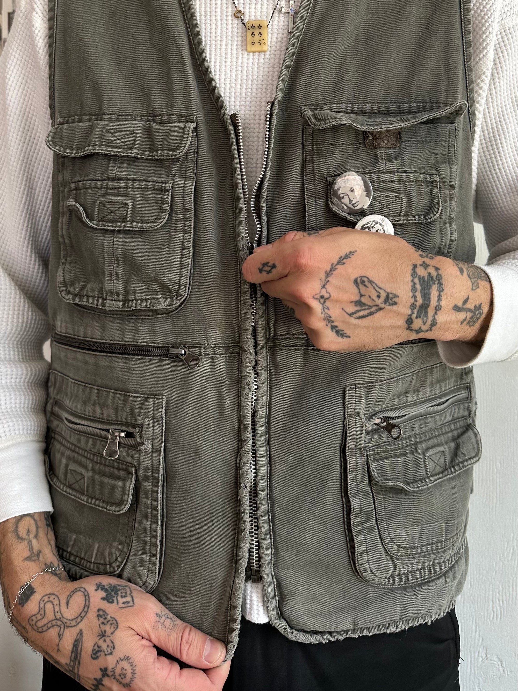 1990s Well Worn Vest W/ Pins