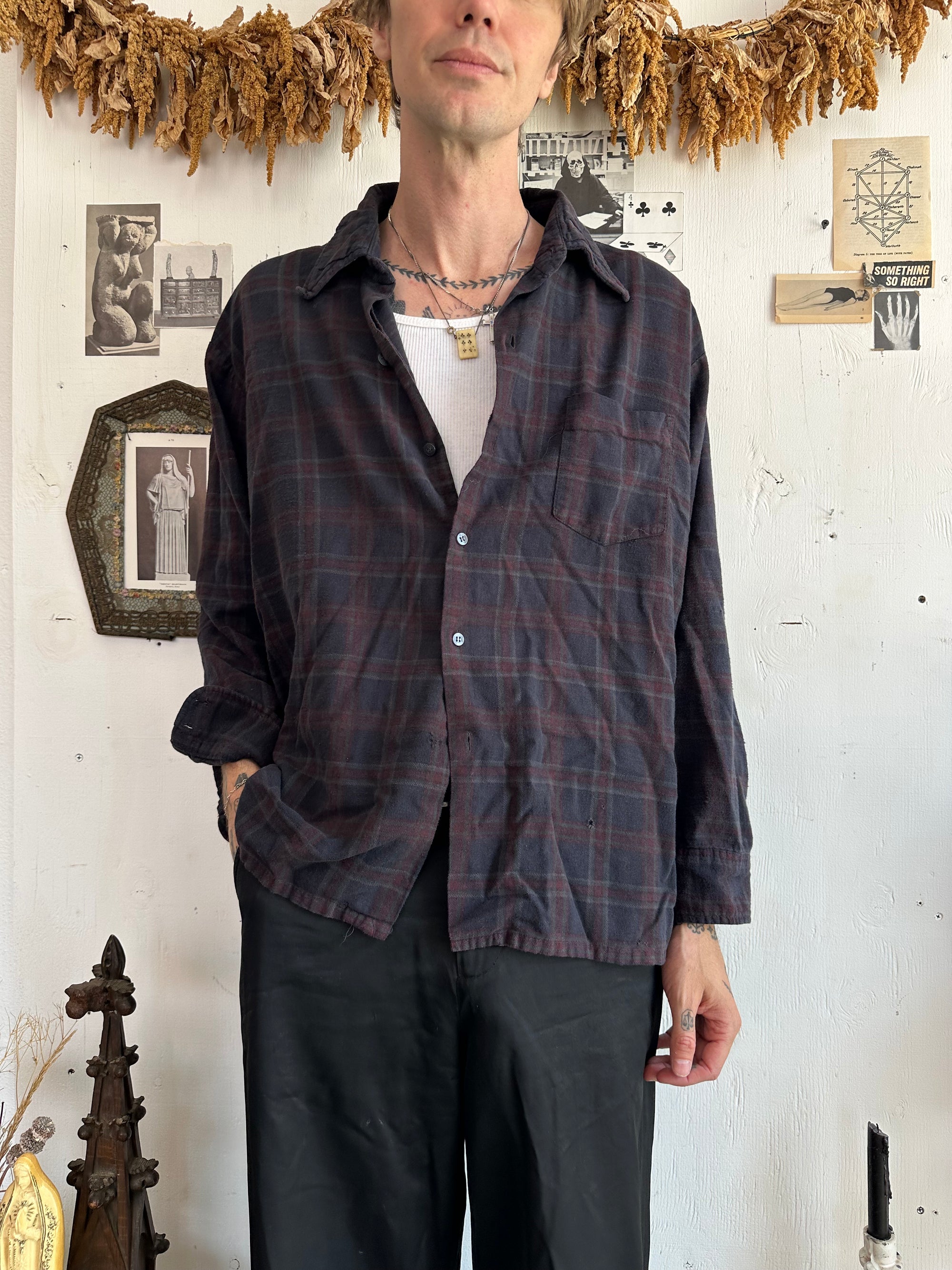 1970s Overdyed Brushed Cotton Flannel