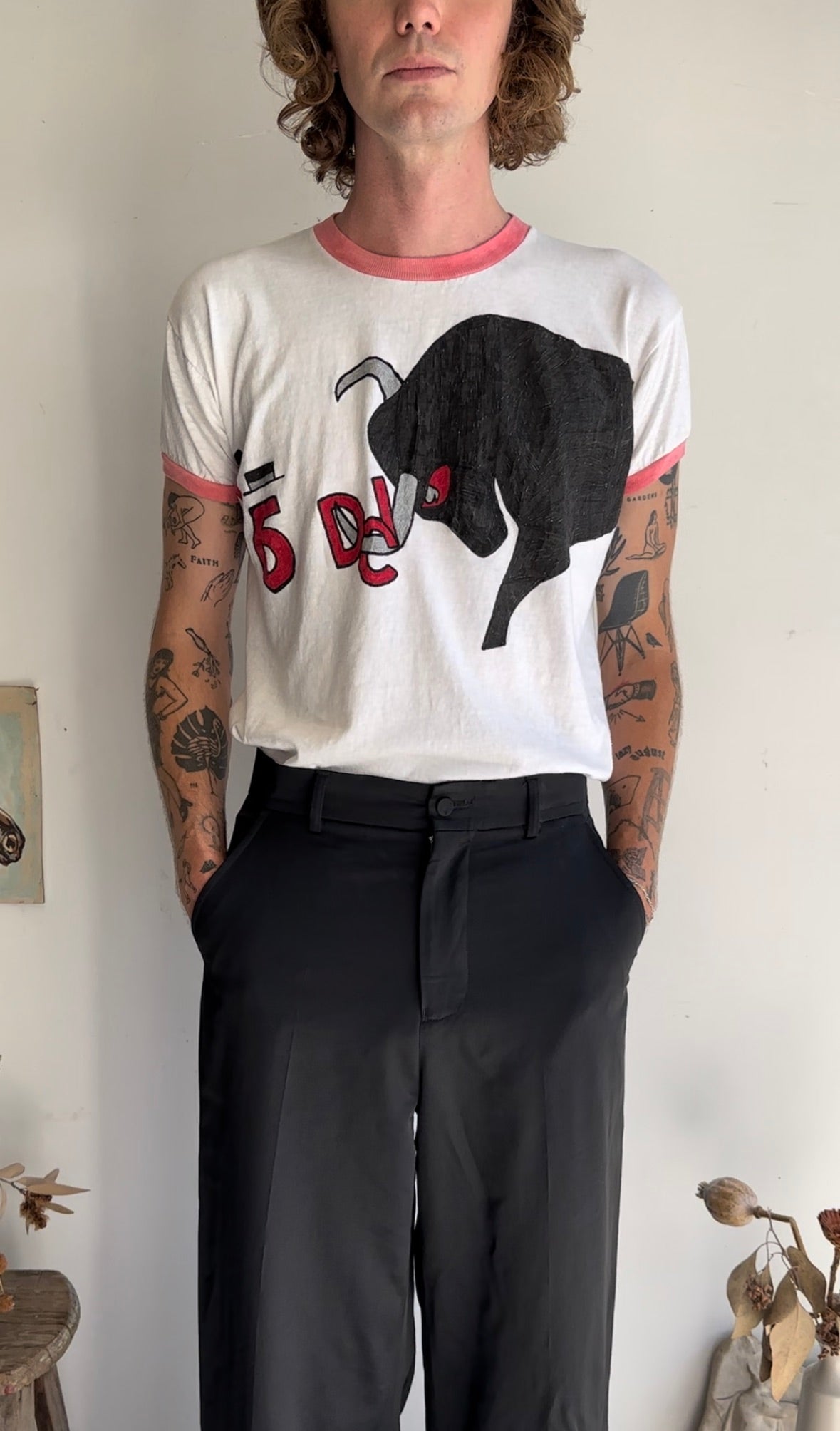 1970s Hand-drawn Bull Fighter Tee (L/XL)