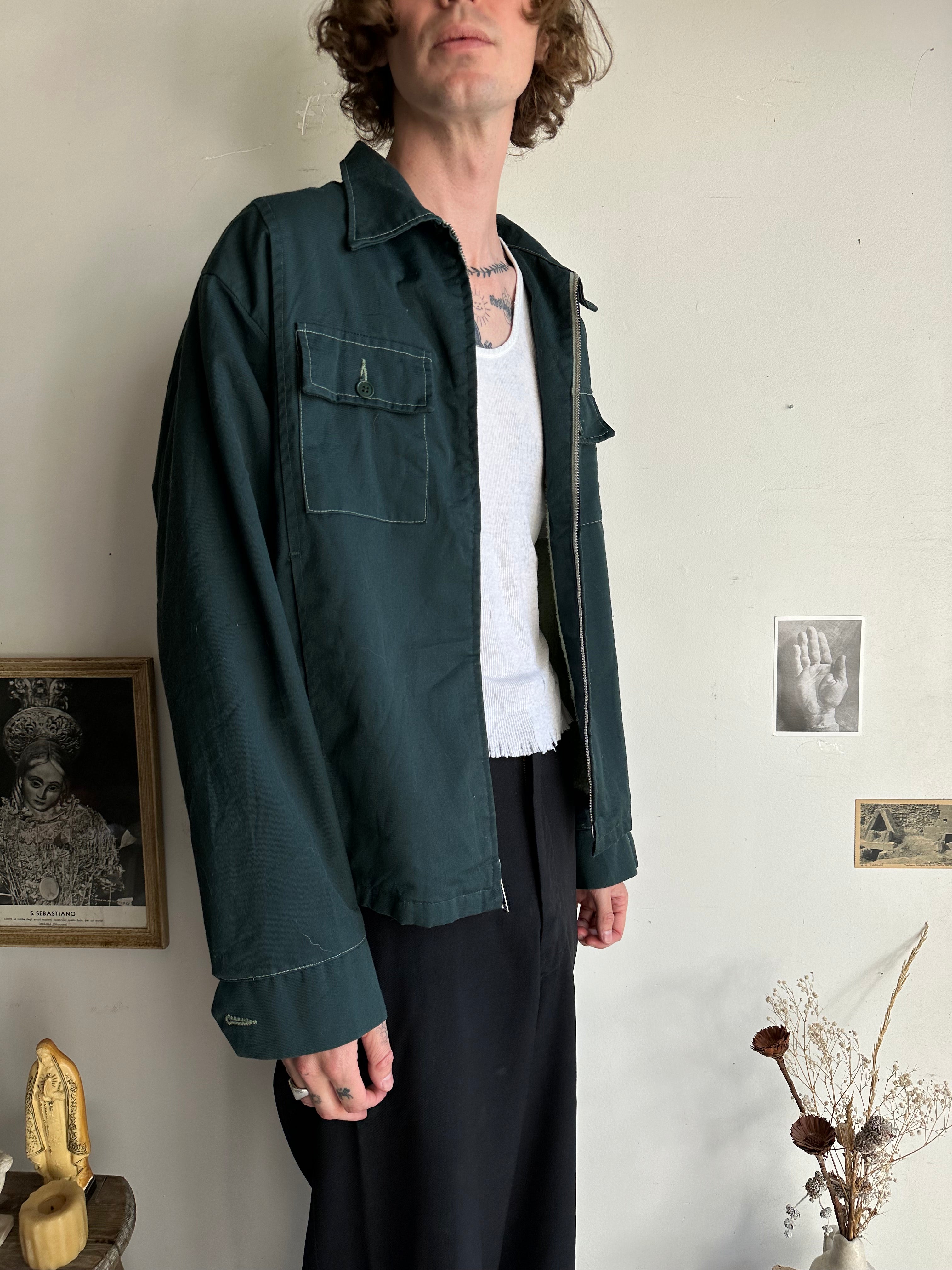 1970s Fleece-Lined Green Sears Work Jacket (Boxy XL)