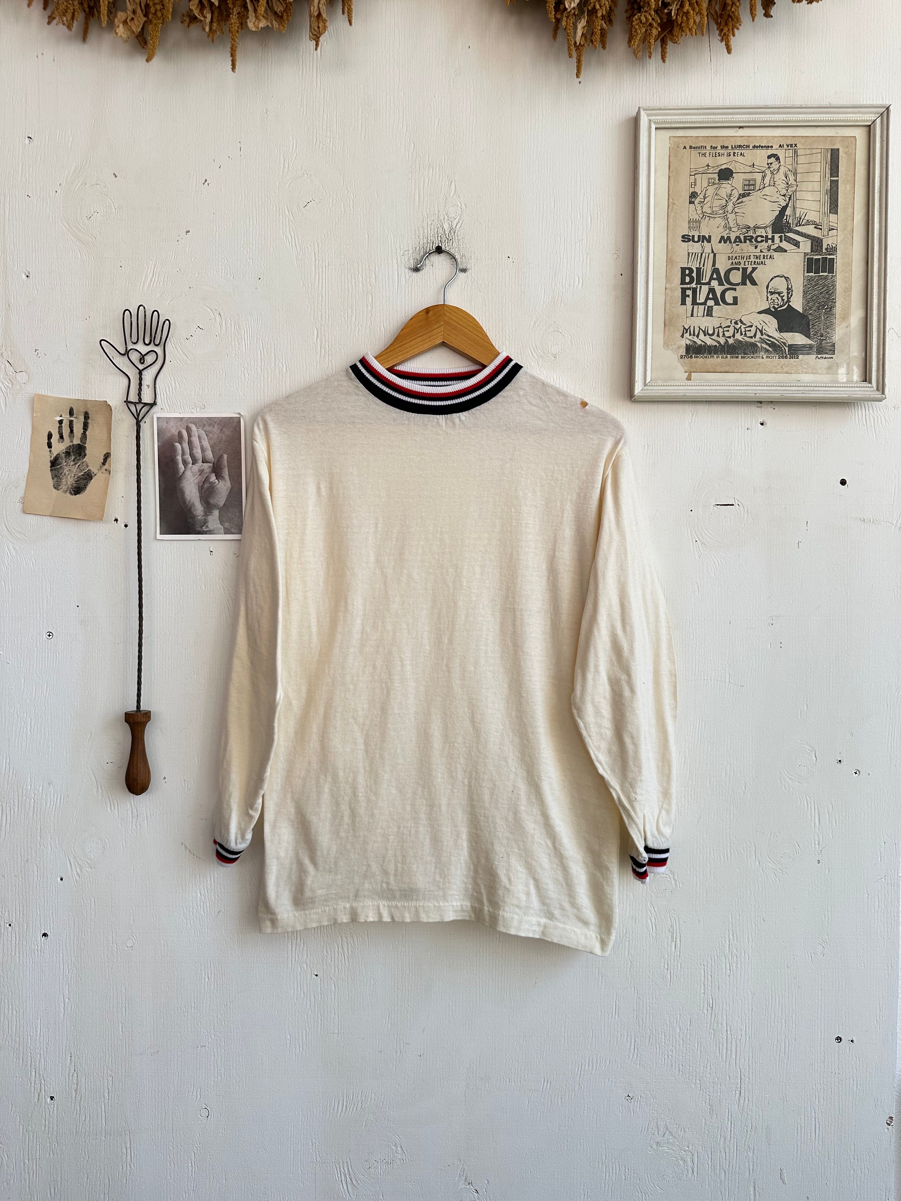 1960s Well Worn Tennis Style Long Sleeve (Boxy M/L)