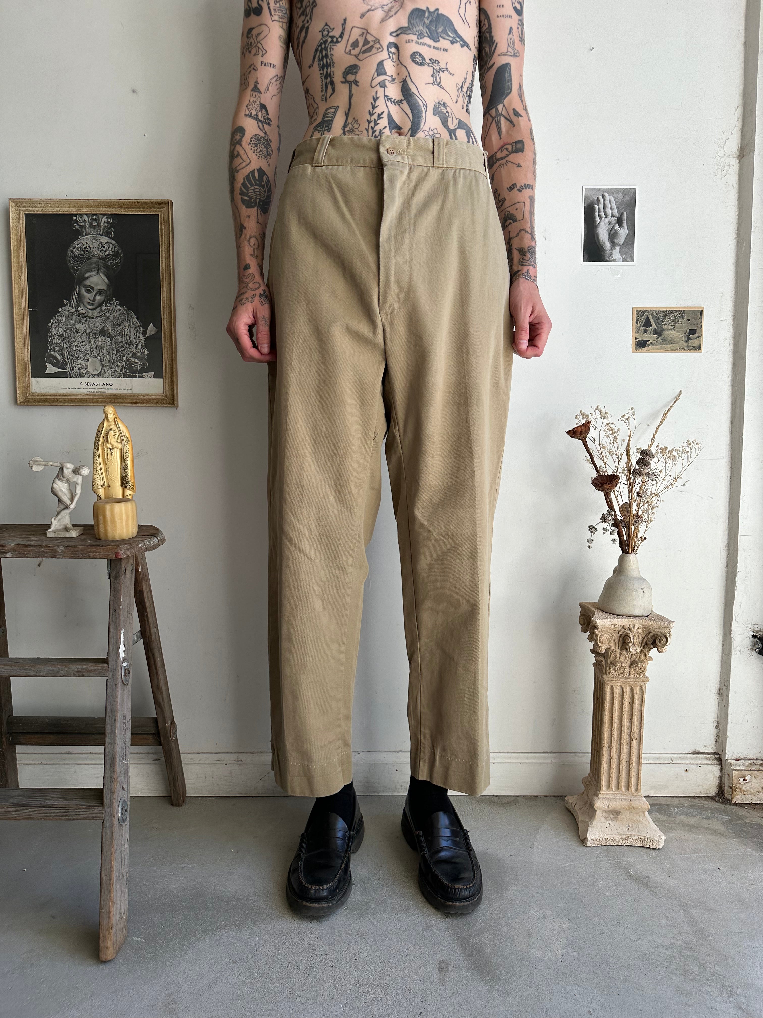 1960s Tan Work Trousers (34 x 30)