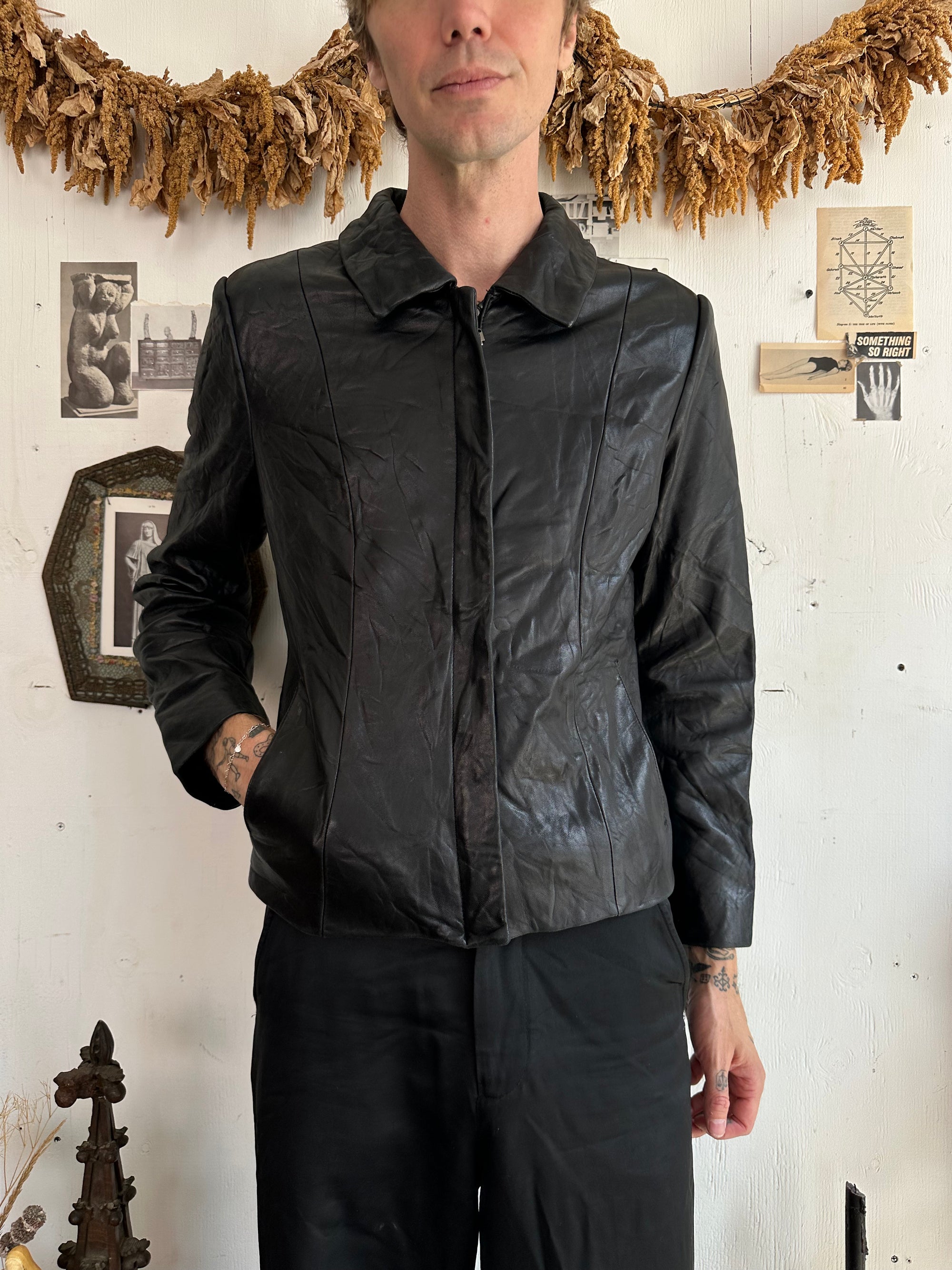 1980s Lamb Skin Leather Jacket