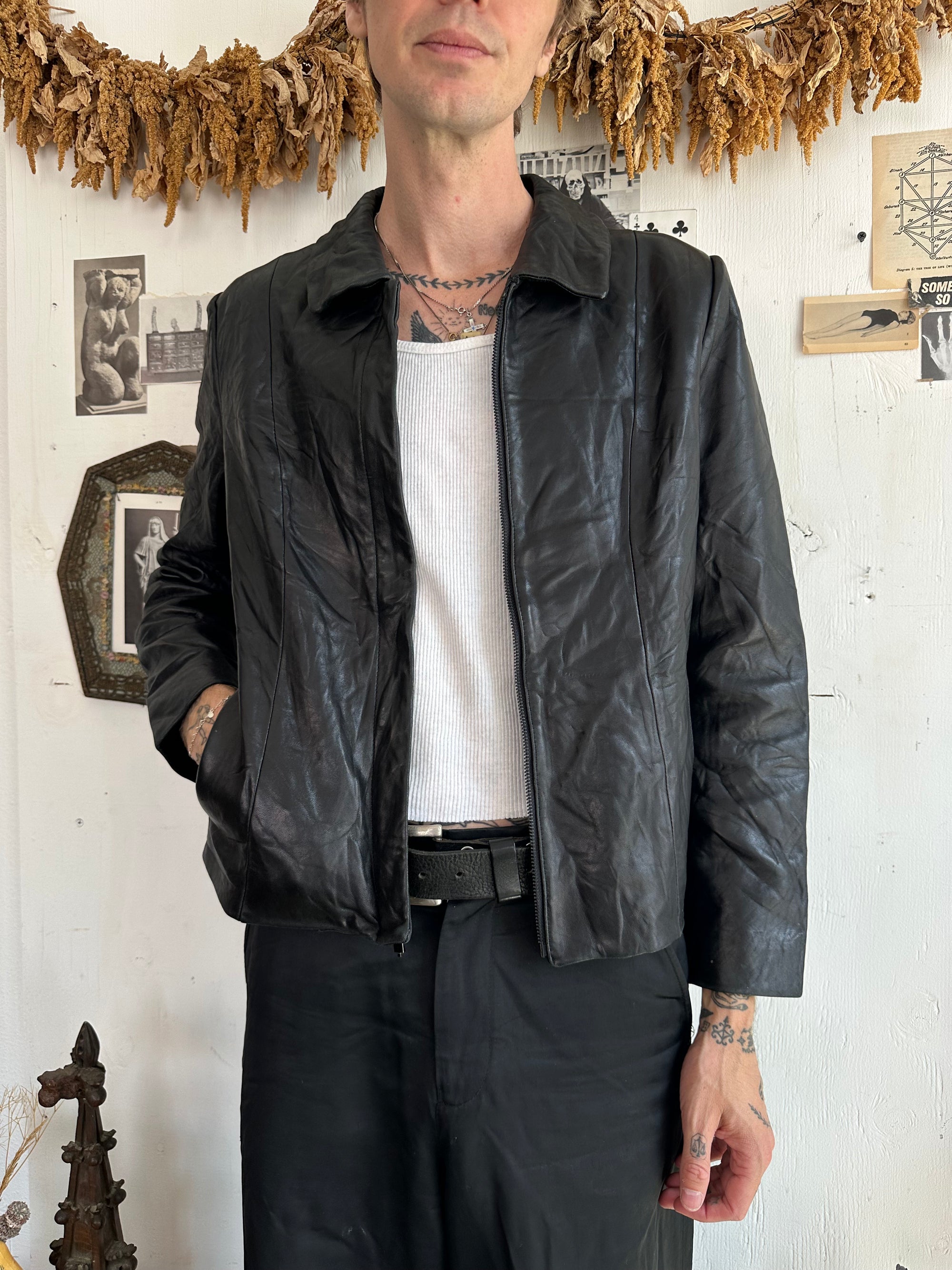 1980s Lamb Skin Leather Jacket