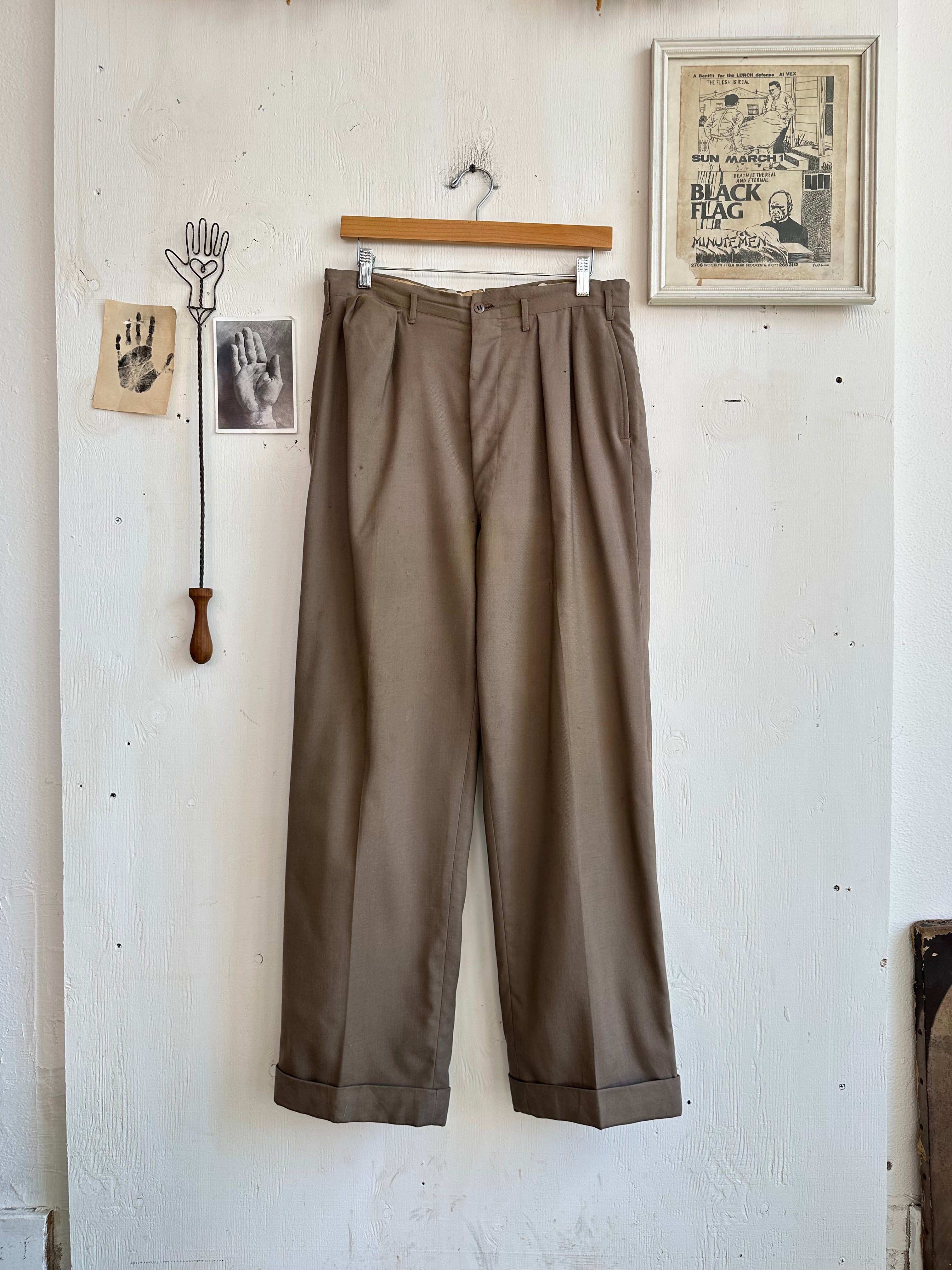 1940s Thrashed Pleated Trousers (32/29)