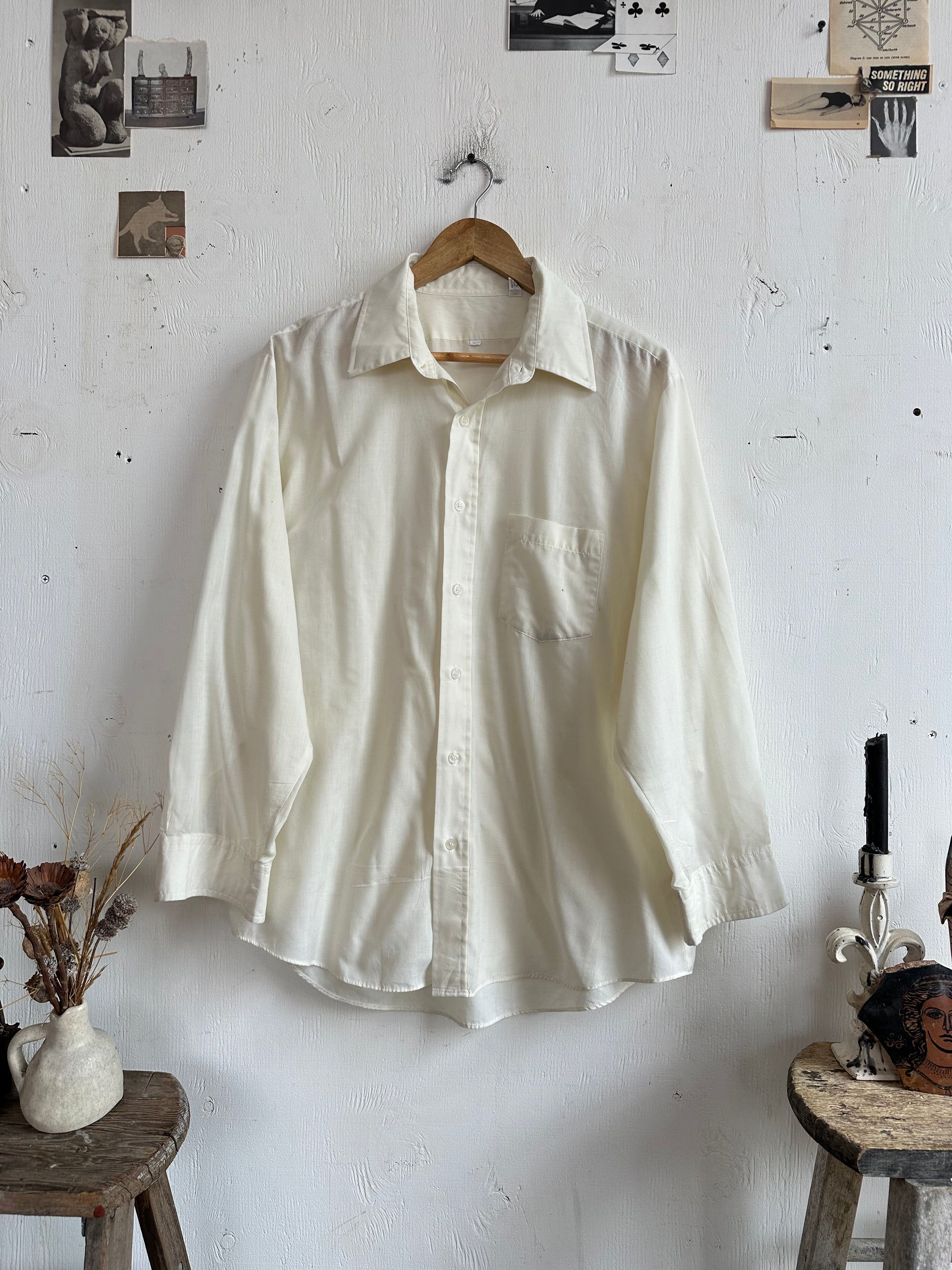 1970s Well Worn White Button Up