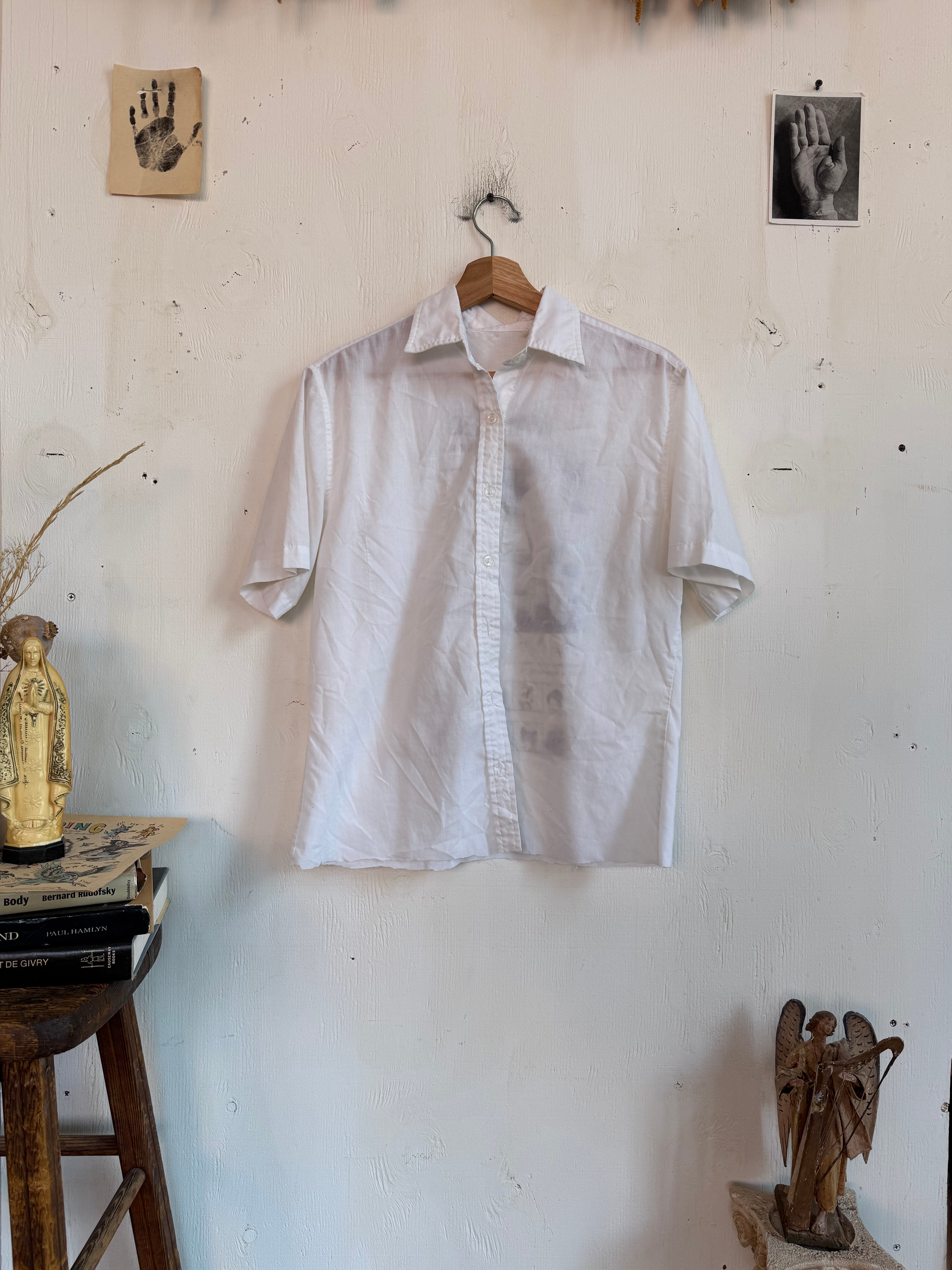 1980s Aviation Print Button Up (Boxy M)