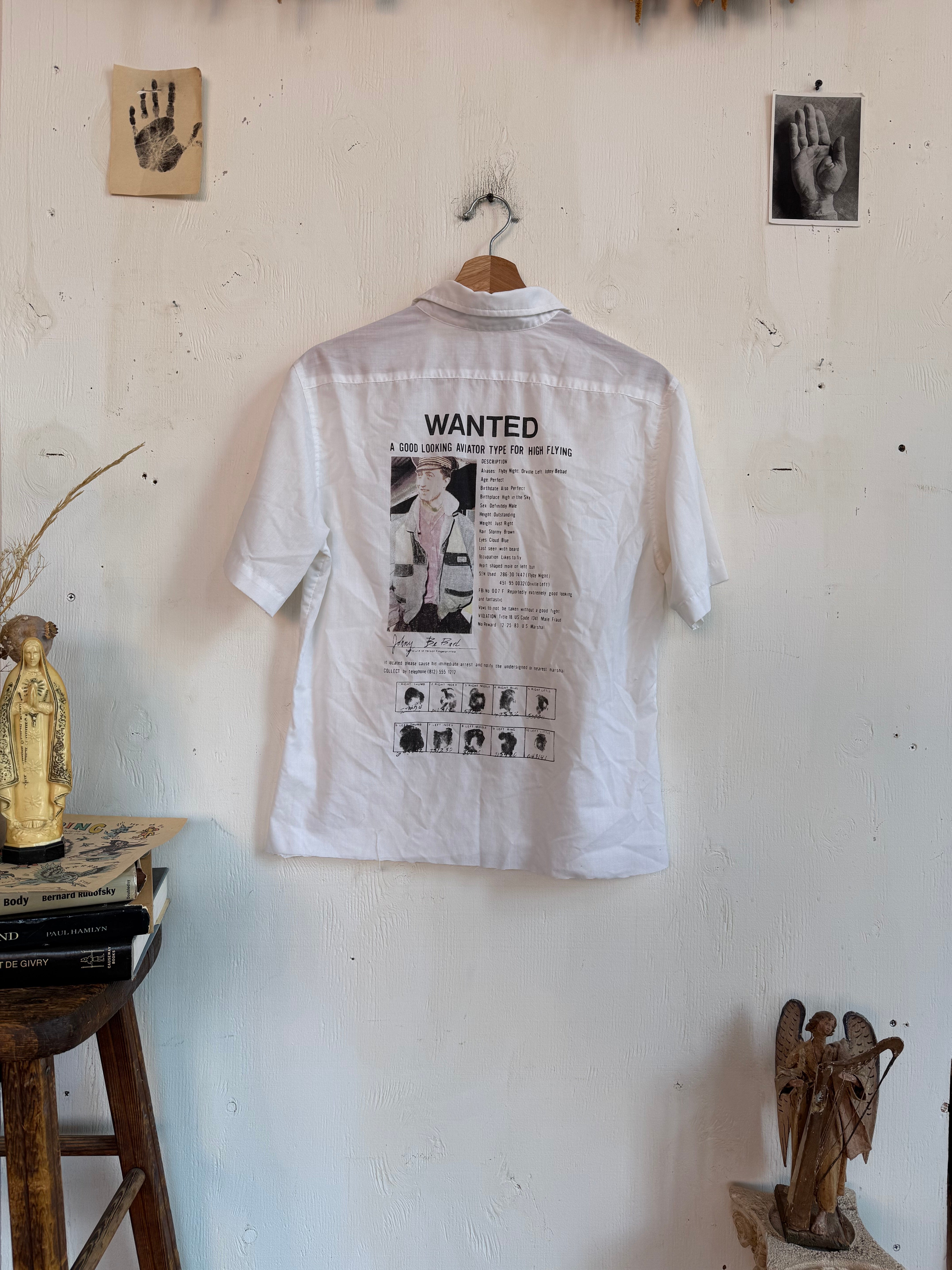 1980s Aviation Print Button Up (Boxy M)