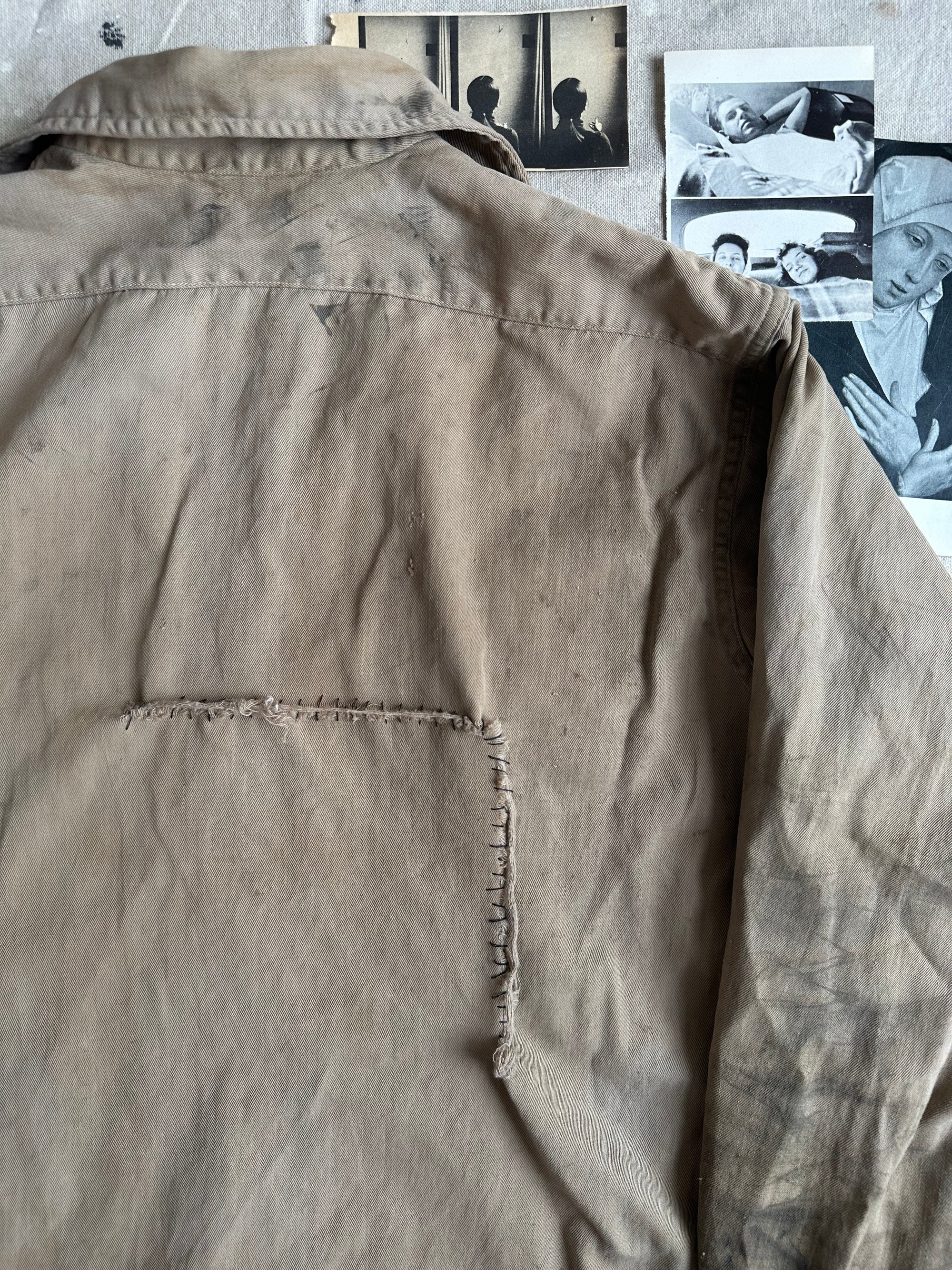 1950s Thrashed Work Shirt W/ Repairs