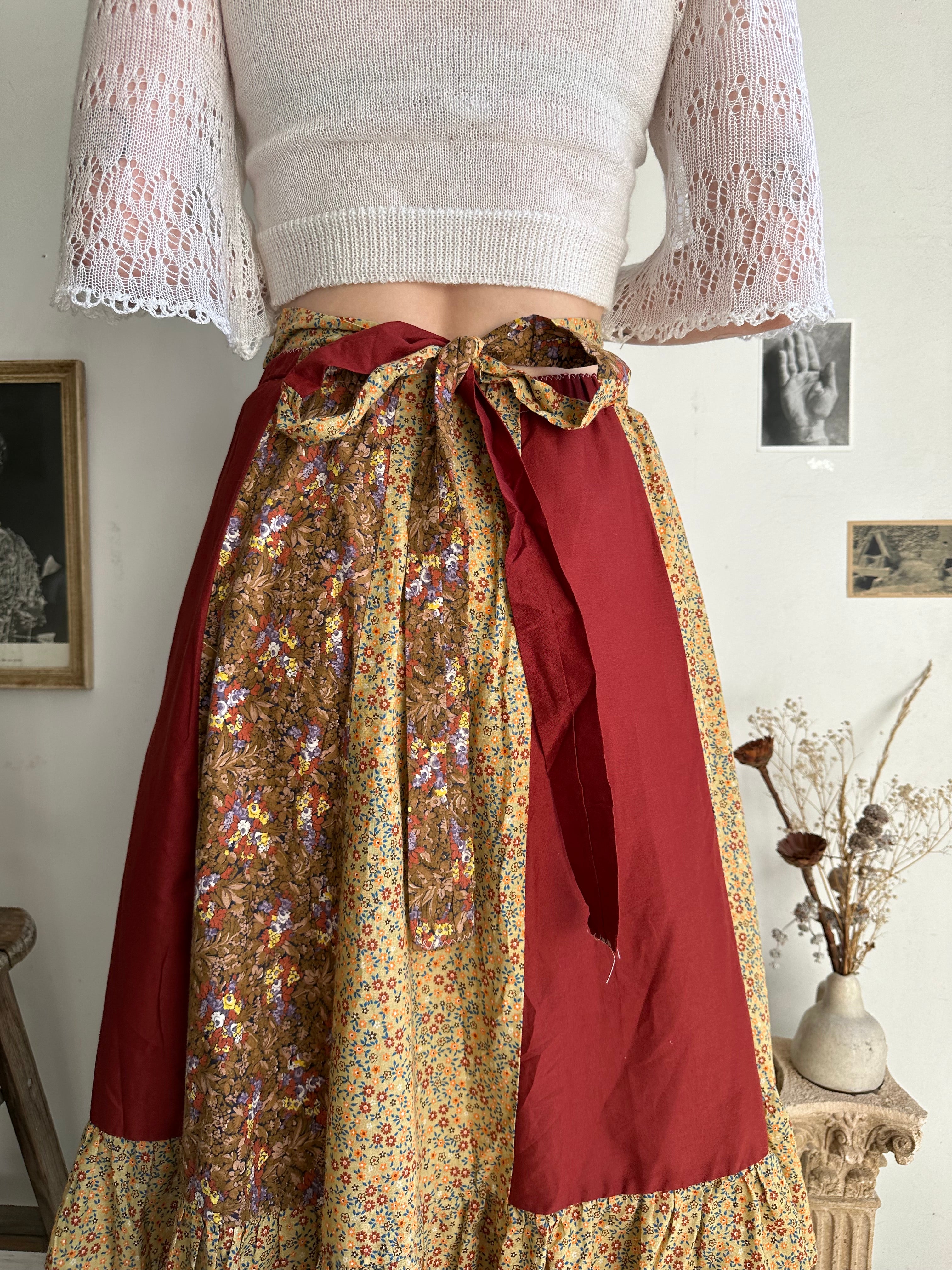 1970s Home Made Prairie Skirt (S/M